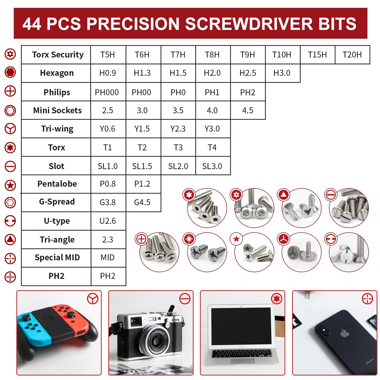 SHARDEN 58 in 1 Small Precision Screwdriver Set Magnetic Mini Screwdriver Set with Case Professional Electronic Tools Kit for iPhone, MacBook, Computer, Laptop, PC, RC, PS4, Xbox, Eyeglasses, Watch