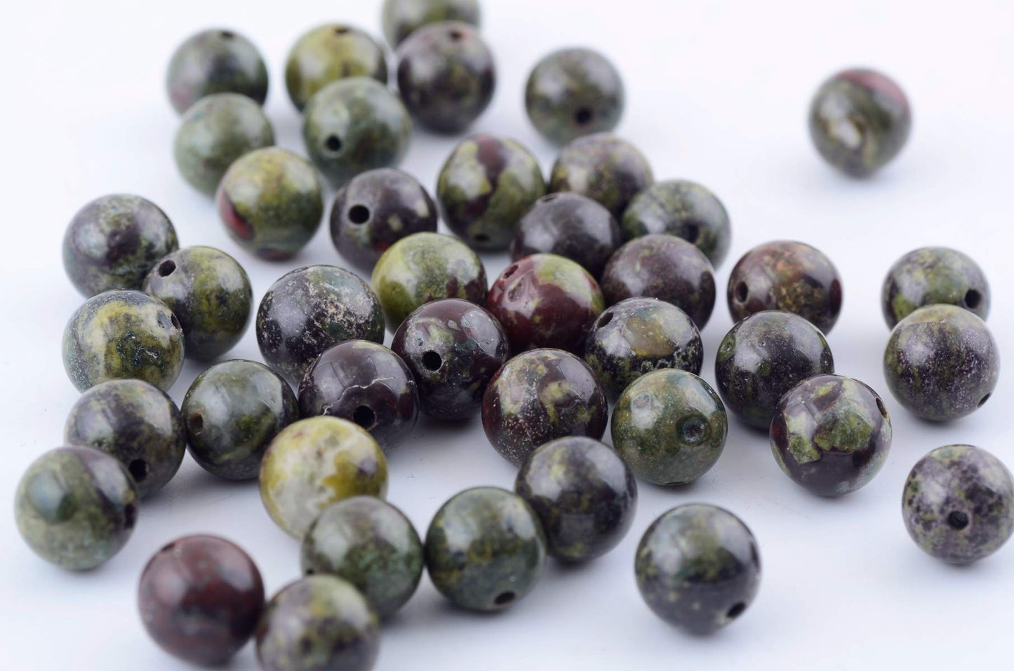Natural Stone Beads 100pcs 6mm Dragon Blood Stone Round Genuine Stone Beading Loose Gemstone Hole Size 1mm DIY Smooth Beads for Bracelet Necklace Earrings Jewelry Making (Dragon Blood Stone Red,6mm)