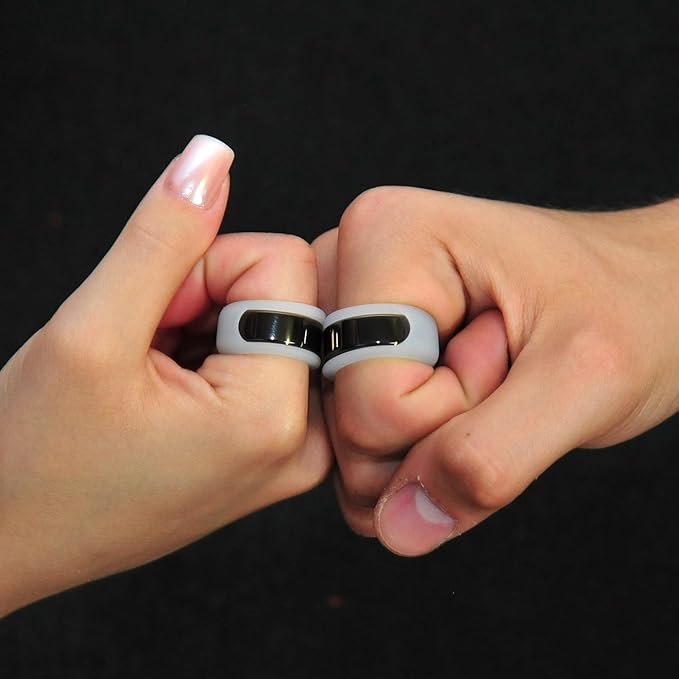 Rinfit Smart Ring Protector - Silicone Ring Enhancer for Active Lifestyle and Gym - StyleFit U.S. Design Patent - Frosted, Size 12