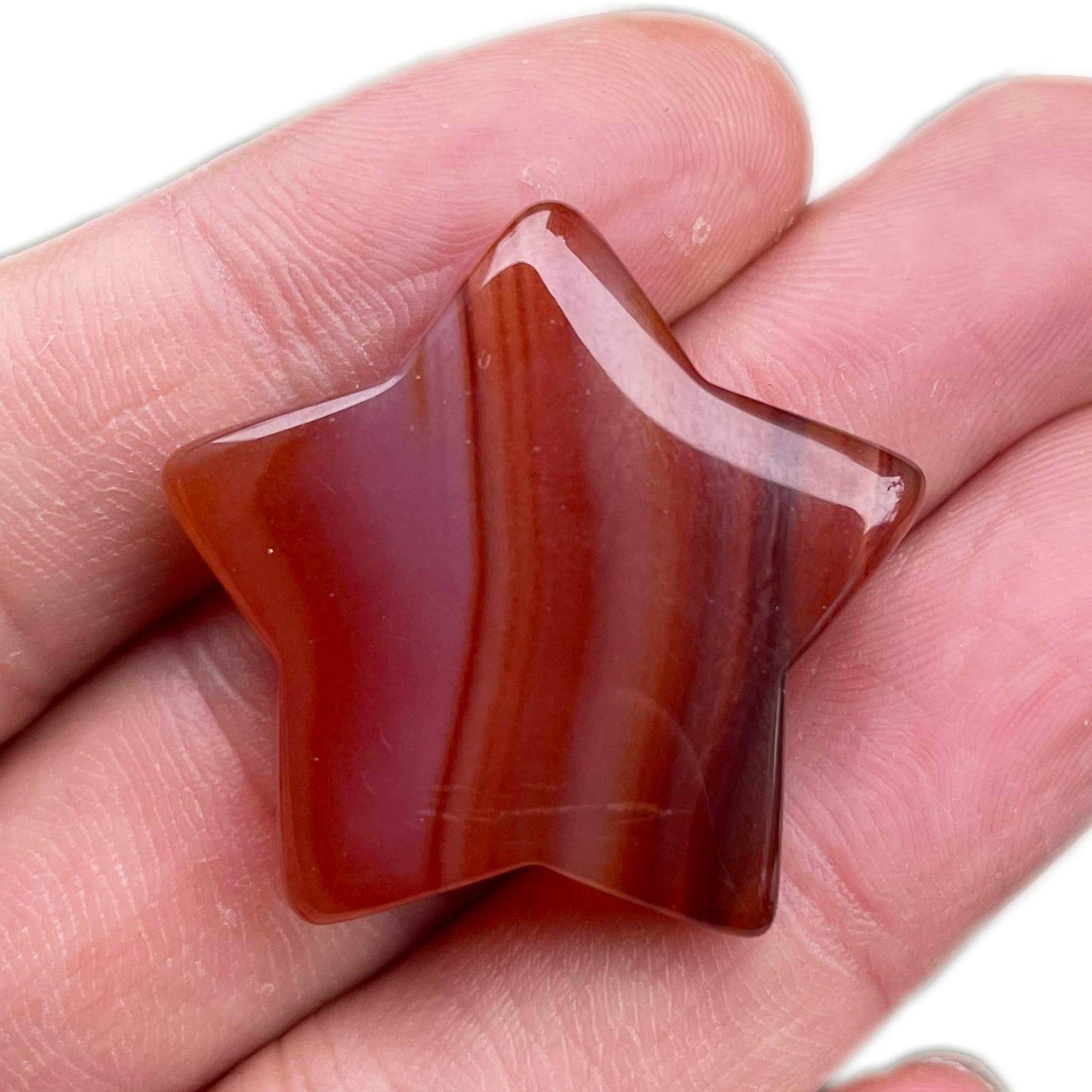 Fekuar Carnelian Crystal Star Chakra Stones for Reiki Healing Yoga Balance Meditation Polished Mini Pocket Palm Stone 1 Inch (30mm)