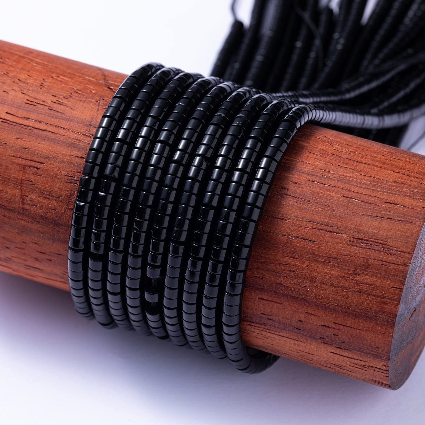 Natural Black Agate Stone Spacer Beads 4x2mm 38cm/str Flat Round Loose Semi Gemstone Caps for Making Bracelets Necklace