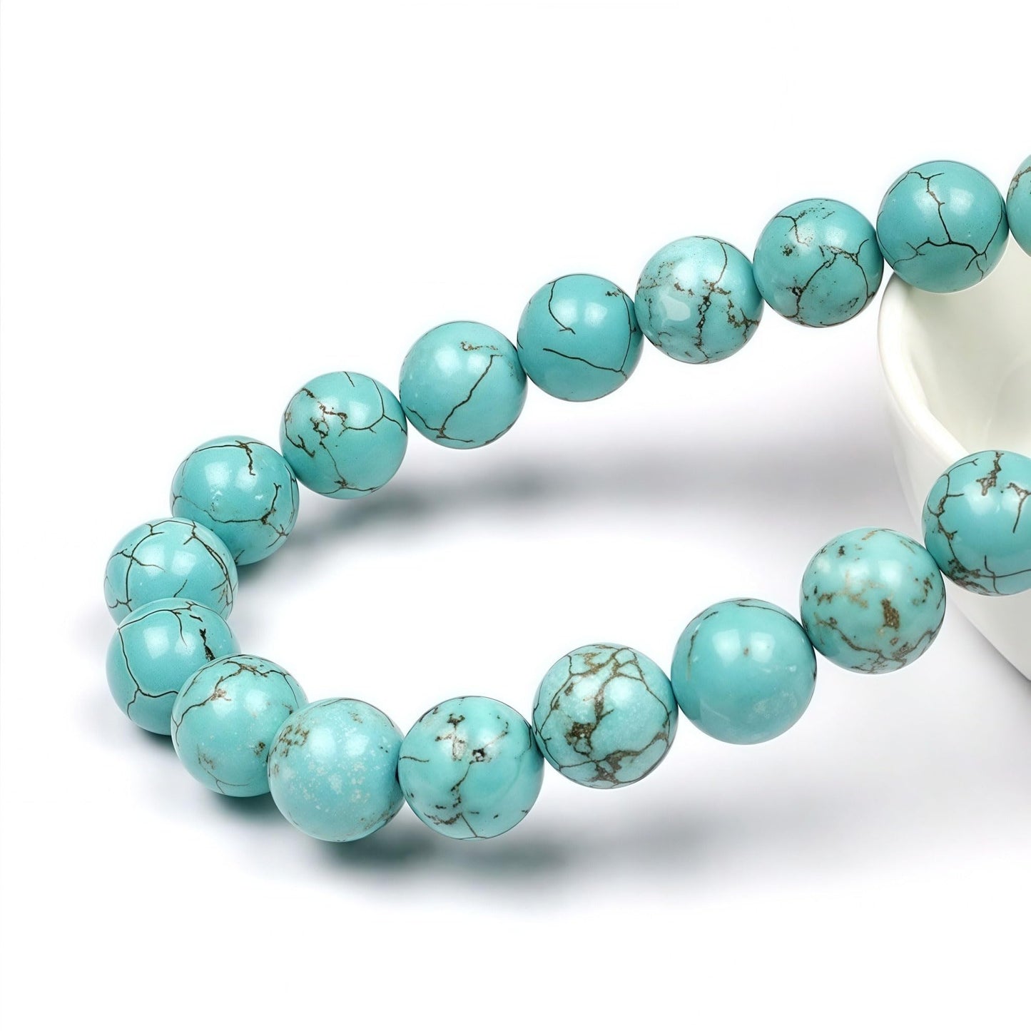 MJDCB Best Sellers Stone Beads Turquoise Round Loose Beads for Jewelry Making DIY Bracelet Necklace (4mm)