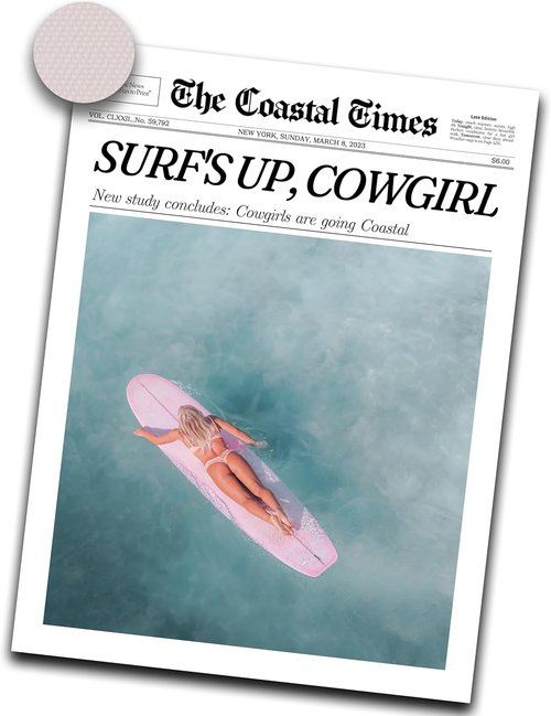 iHery Coastal Cowgirl Wall Art Decor - Trendy 12x16in Unframed Canvas Print | Vintage Surfer NYC News