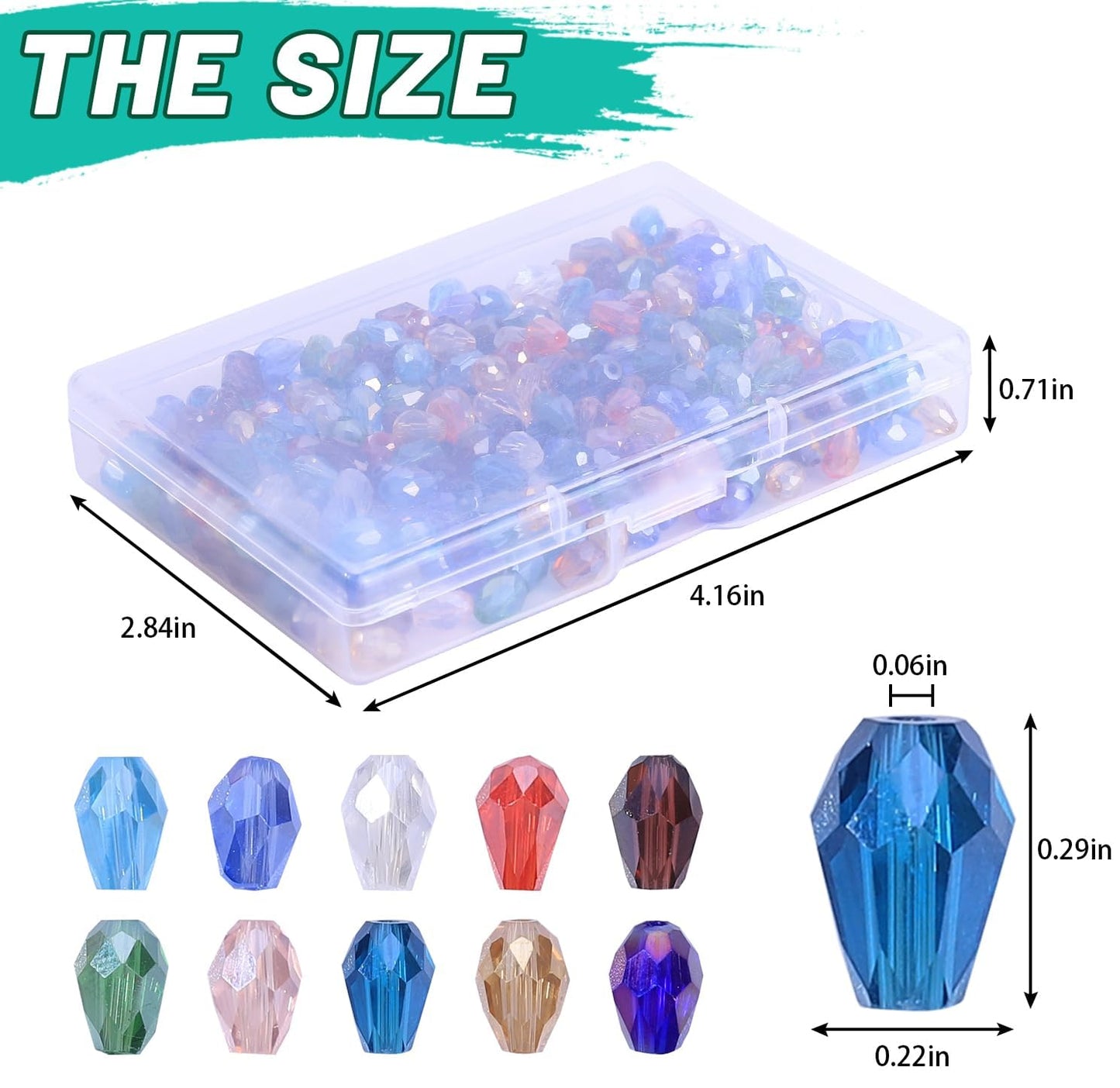 Victlov 300pcs Glass Crystal Teardrop Beads 6X8mm Drop Glass Spacer Beads Colorful Clear Electroplated Color Crystal Beads for DIY Jewelry Bracelet Making (Facet Drop)