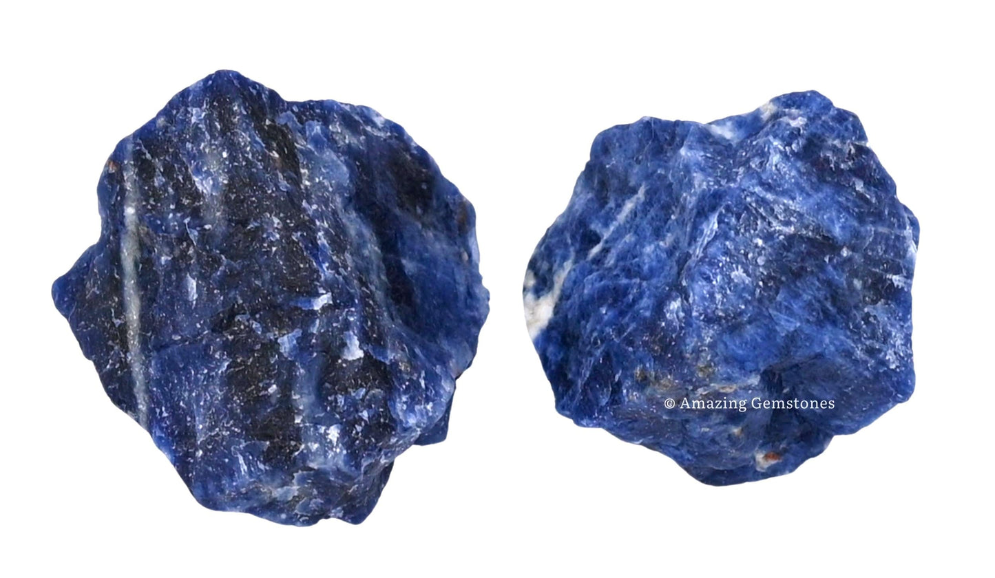Sodalite Raw Crystals and Healing Stones, Natural Rocks for Tumbling and DIY Raw Stones and Crystals (1 lb)