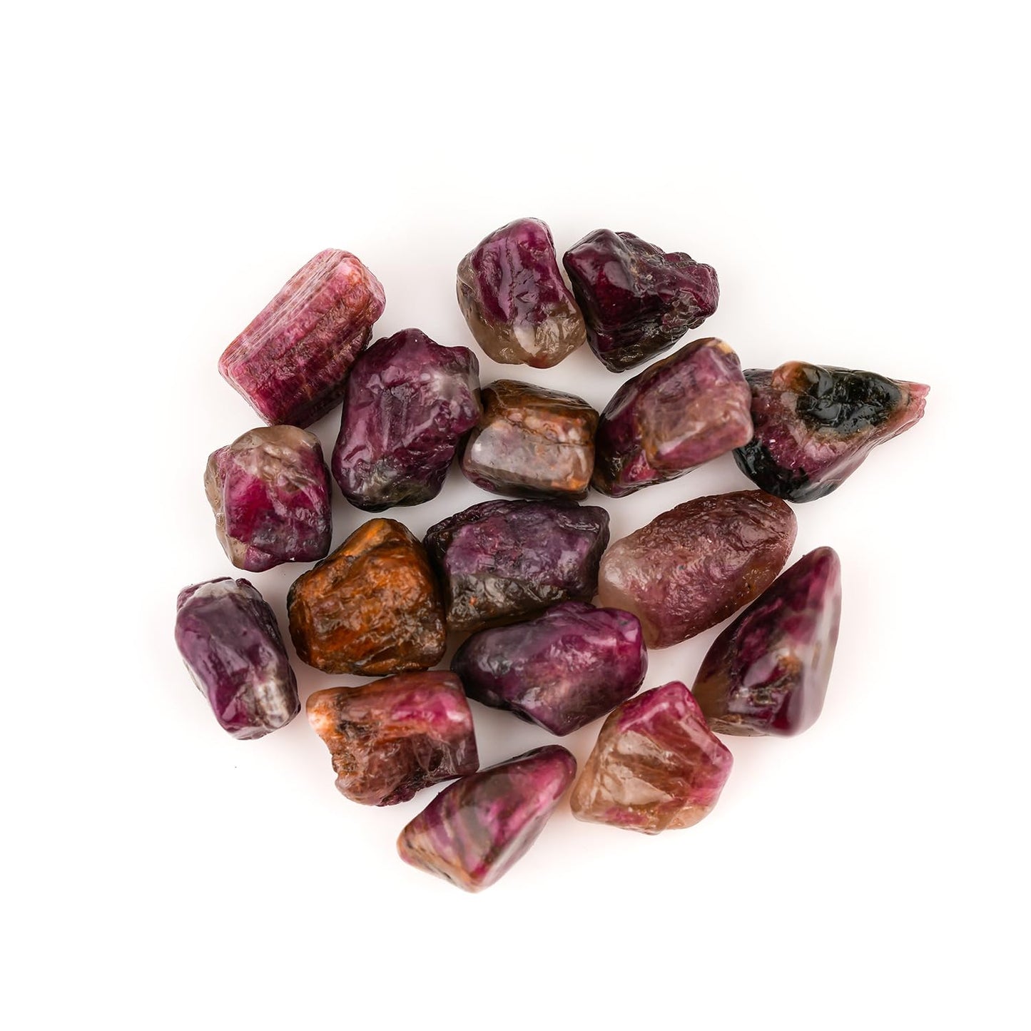 ColouredRocks 100 carats Pink Tourmaline Crystals, Raw Stones, Rough Gemstones, Jewelry Making Supply, Cabbing, Polishing, Cutting, DIY, Crafts (16+pcs) (10-15mm)