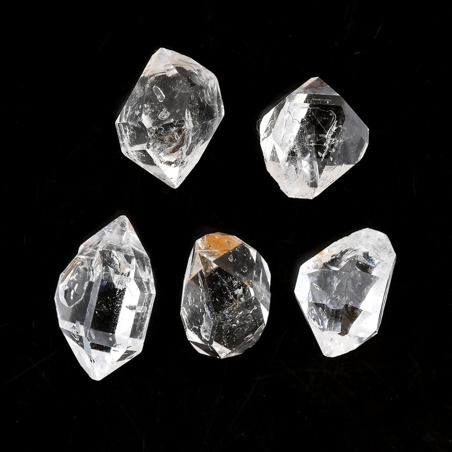 ColouredRocks (5 pcs. A++ HERKIMER DIAMOND Crystals, Raw Stones, Rough Gemstones, Jewelry Making Supply, Cabbing, Polishing, Cutting, DIY, Crafts (11-14 mm.)