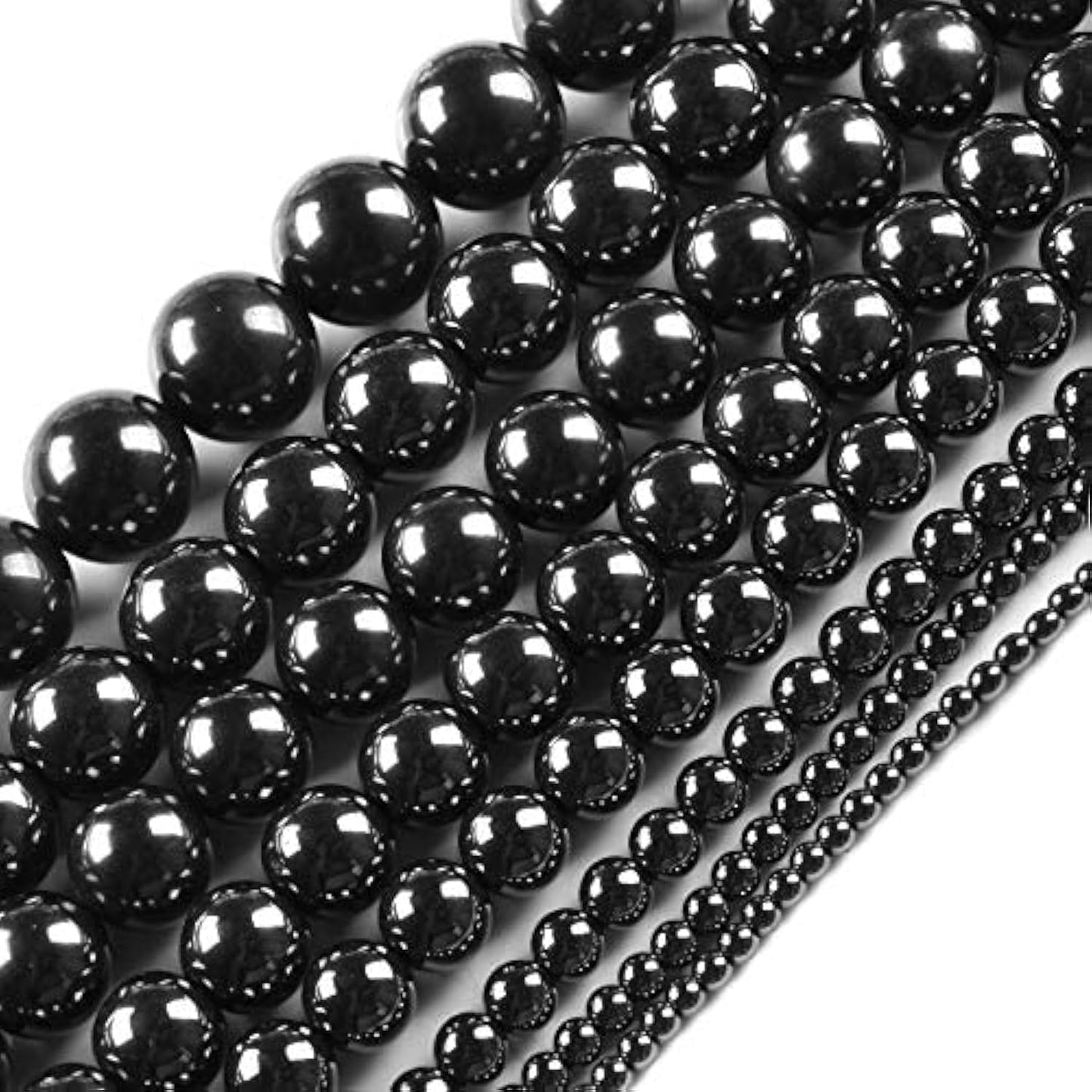 Natural Stone Beads 10mm Hematite Gemstone Round Loose Beads Crystal Energy Stone Healing Power for Jewelry Making DIY,1 Strand 15"