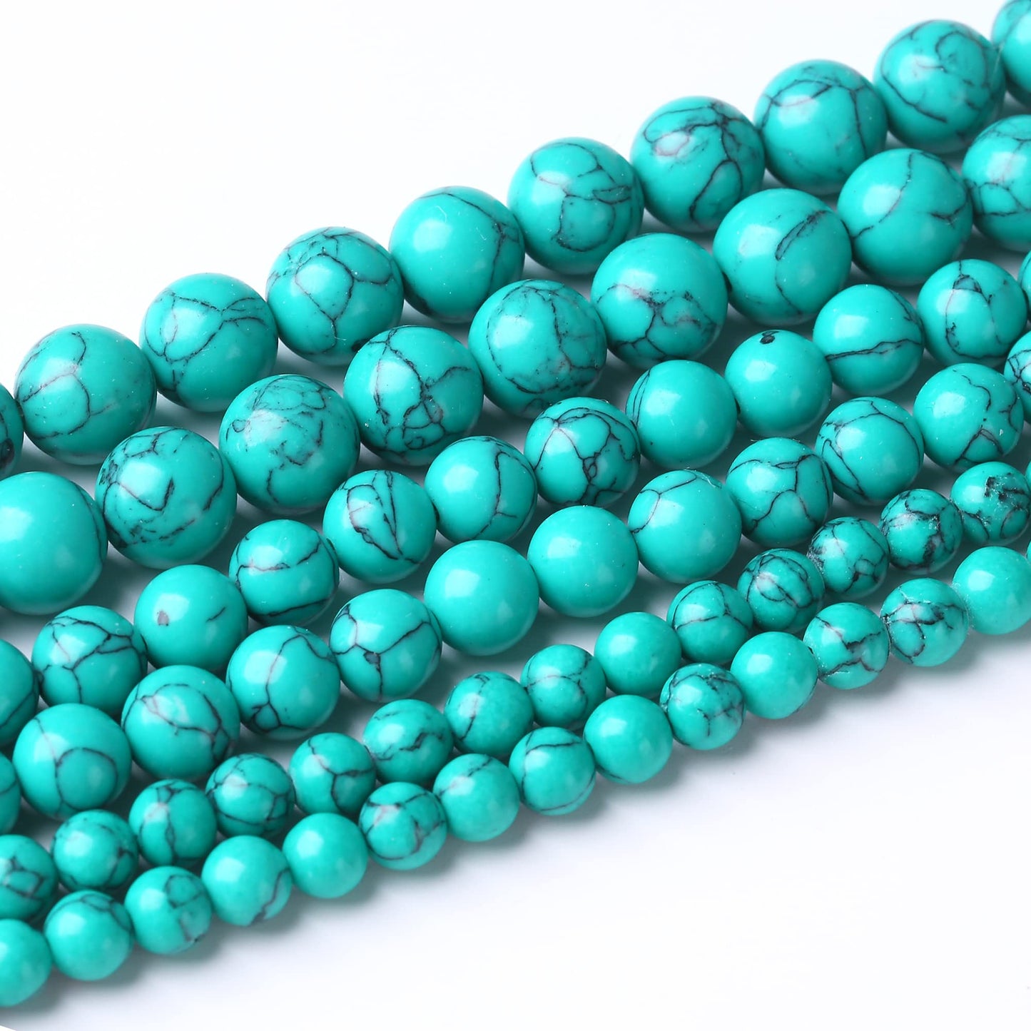 8MM Green TurquoiseRound Loose Beads Natural Gem Beads Crystal Energy Stone Beads for Jewelry Making DIY Bracelet Necklace