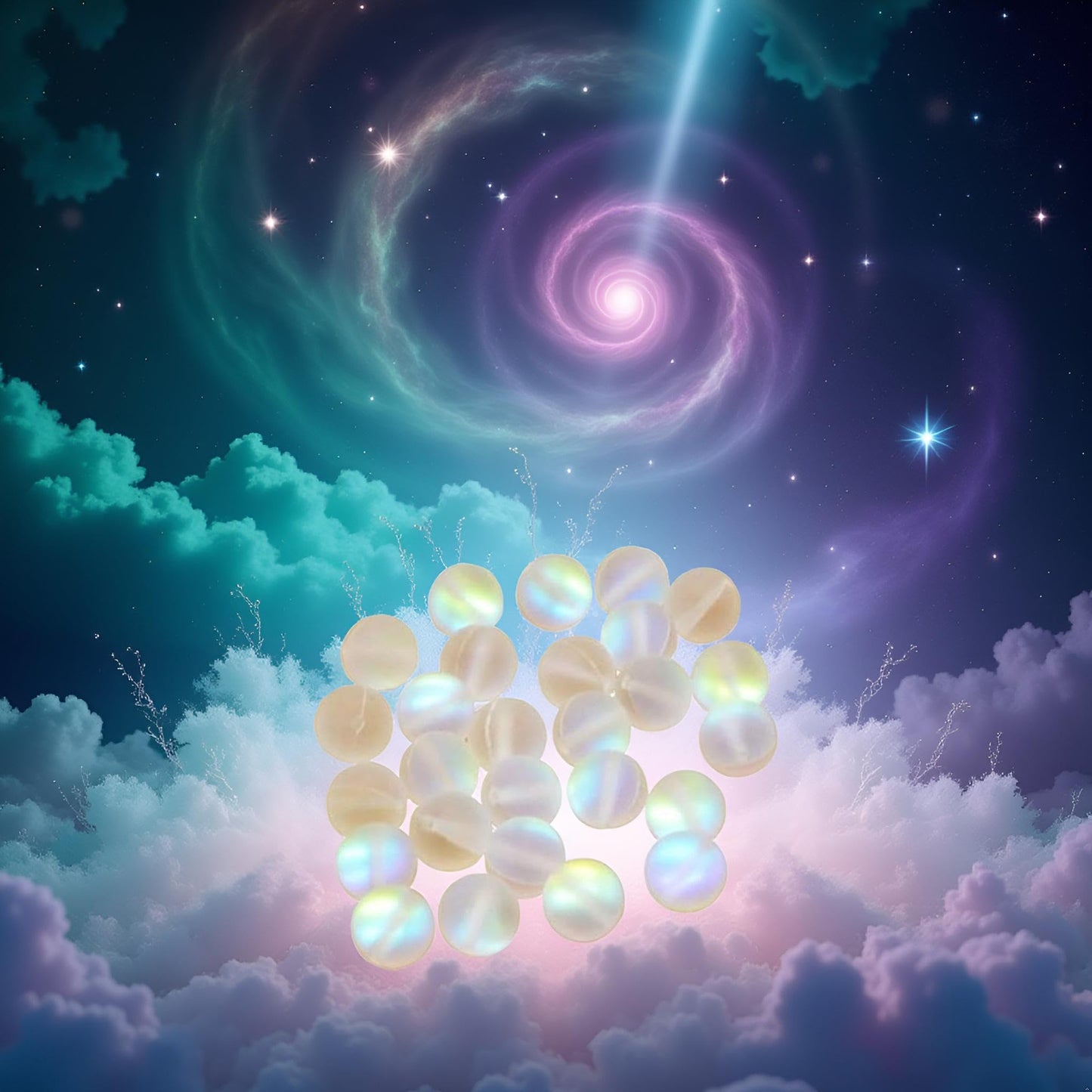 100 Pcs Matte Crystal Glass Beads Mermaid Aurora Beads Moonstone Beads for Jewelry Making 8mm