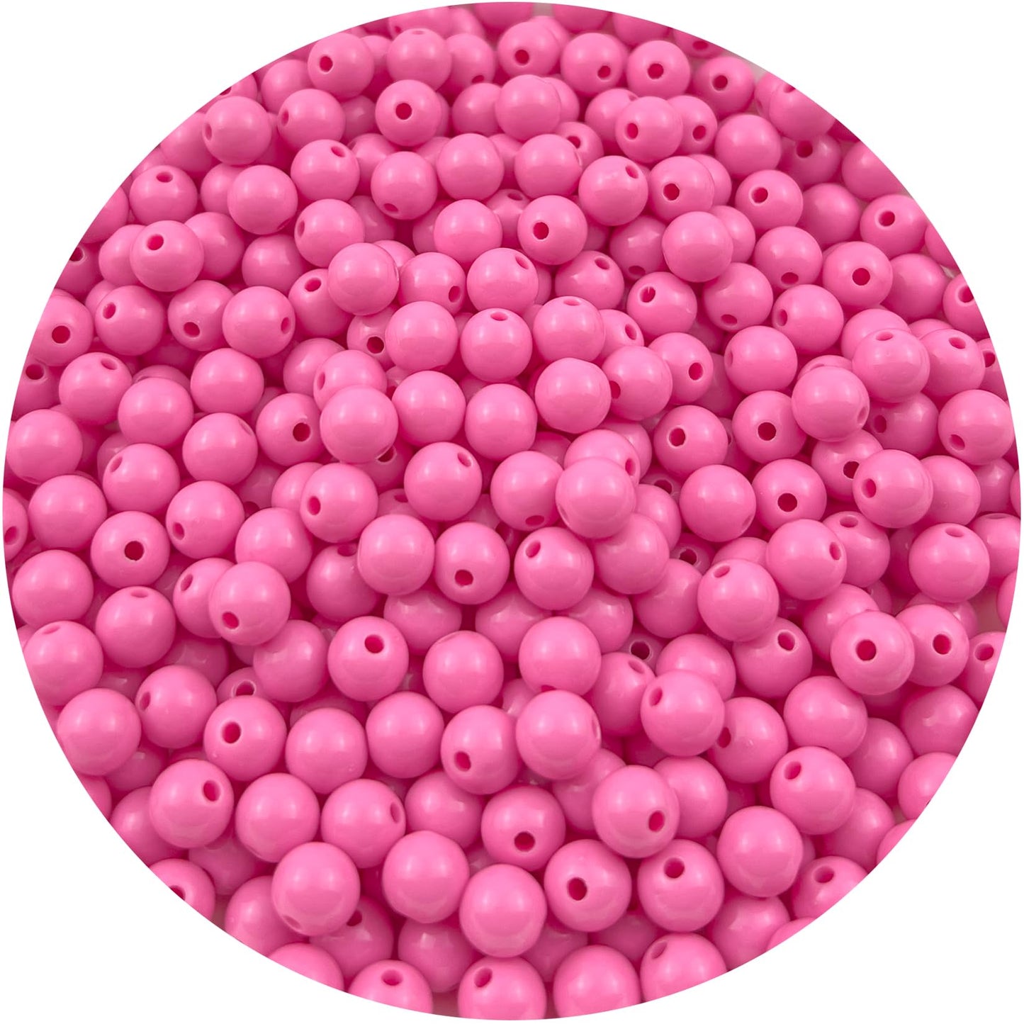 Mulutoo 400Pieces 8MM Acrylic Round Beads Round Acrylic Balls Chunky Beads Smooth Spacer Plastic Pastel Beads Craft Beads for Necklace and Bracelet Making Crafting Supplies(181-light Rose red)