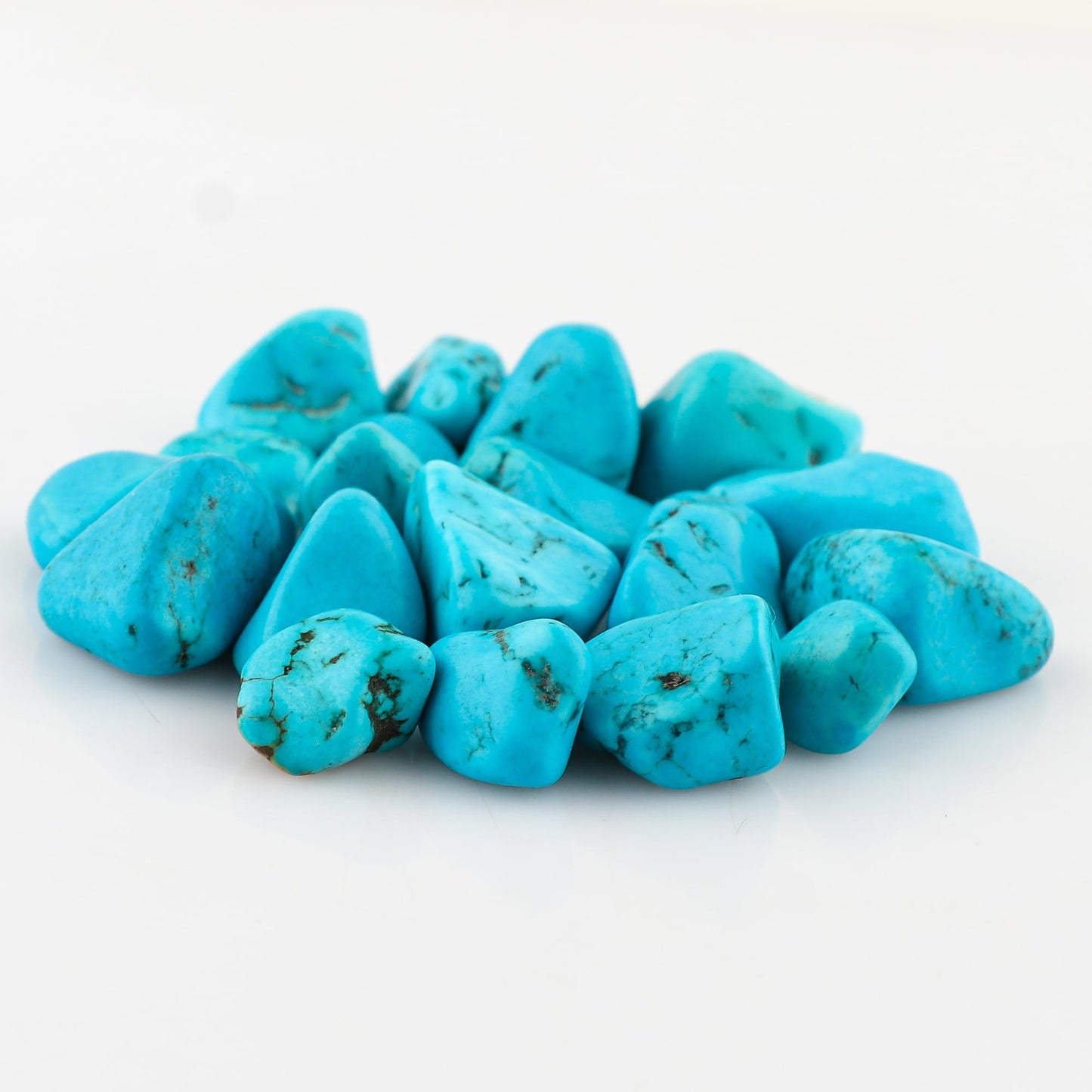 GEMKORA Pack of 2, Raw Blue Turquoise Stone, Tumbled Loose Gemstone Crystals, Wholesale Bulk Lot, Rough Crystals, Turquoise Rock, Jewelry Making Supply, DIY, Crafts, (14-18mm)