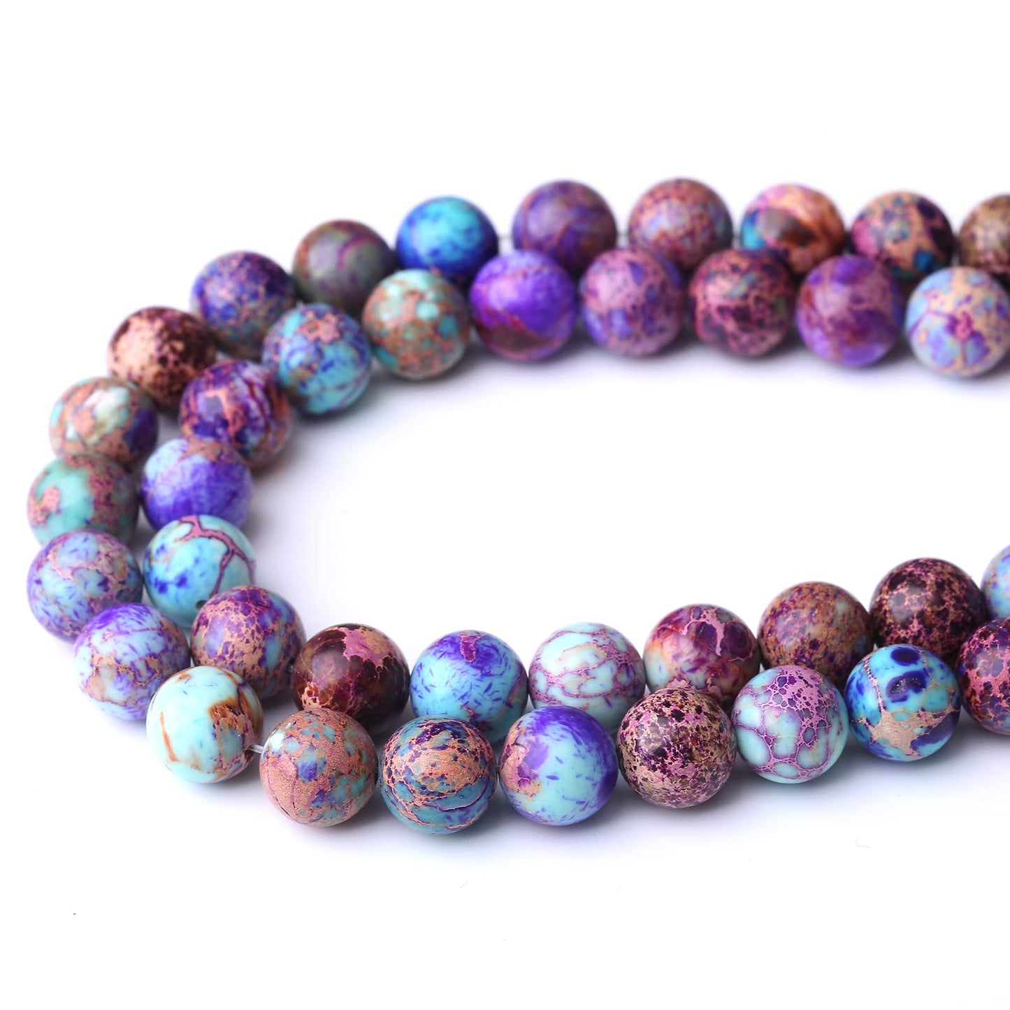 32PCS 12MM Natural Galaxy Sea Sediment Jasper Stone Beads Energy Healing Beads for DIY Jewelry Bracelet Necklace Making for Jewelry Making15Inch