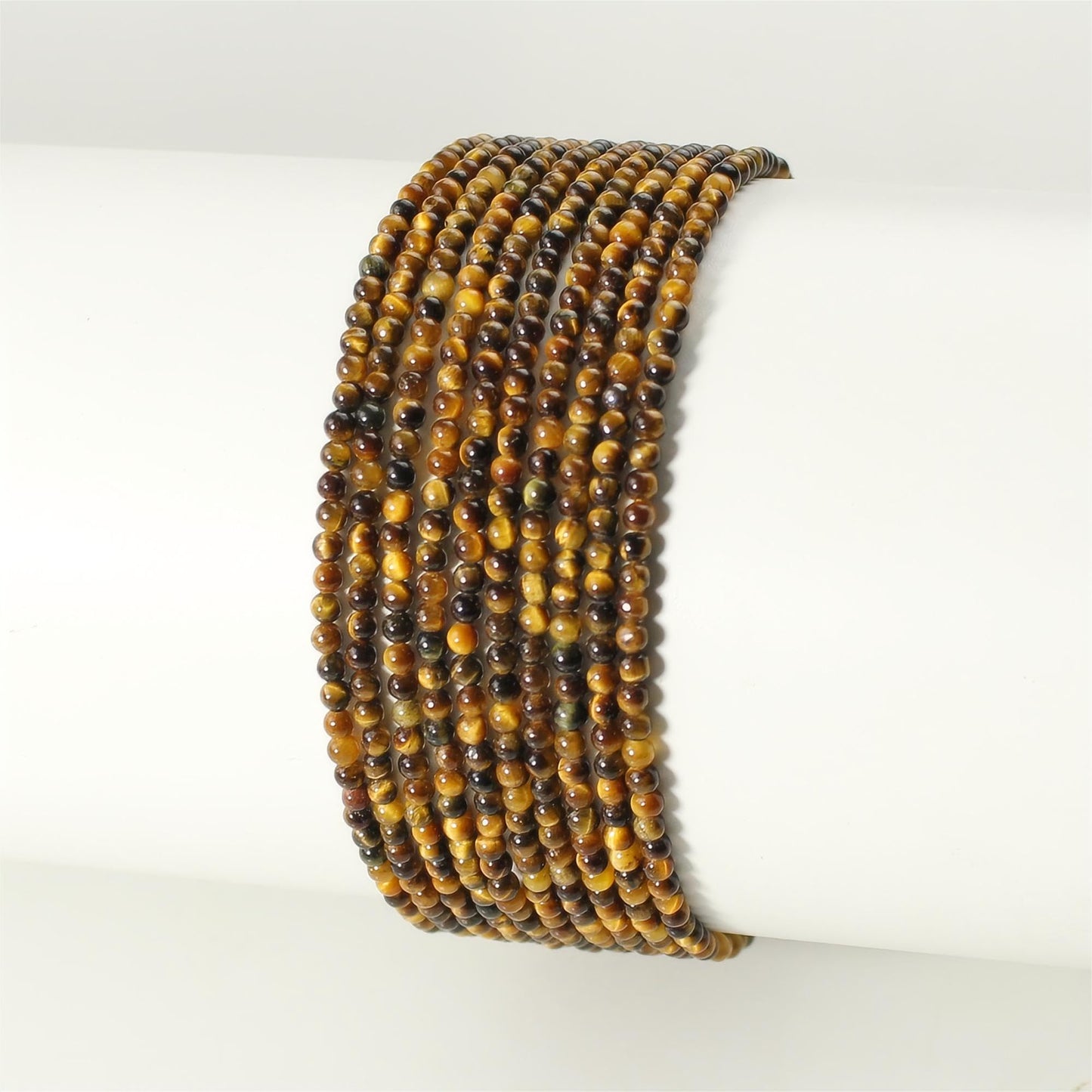 MJDCB 320pcs Natural Small Stone Beads 2mm Yellow Tiger Eye Round Smooth Loose Gemstone Bead for Jewelry Making Bracelets Earrings Necklaces Accessories