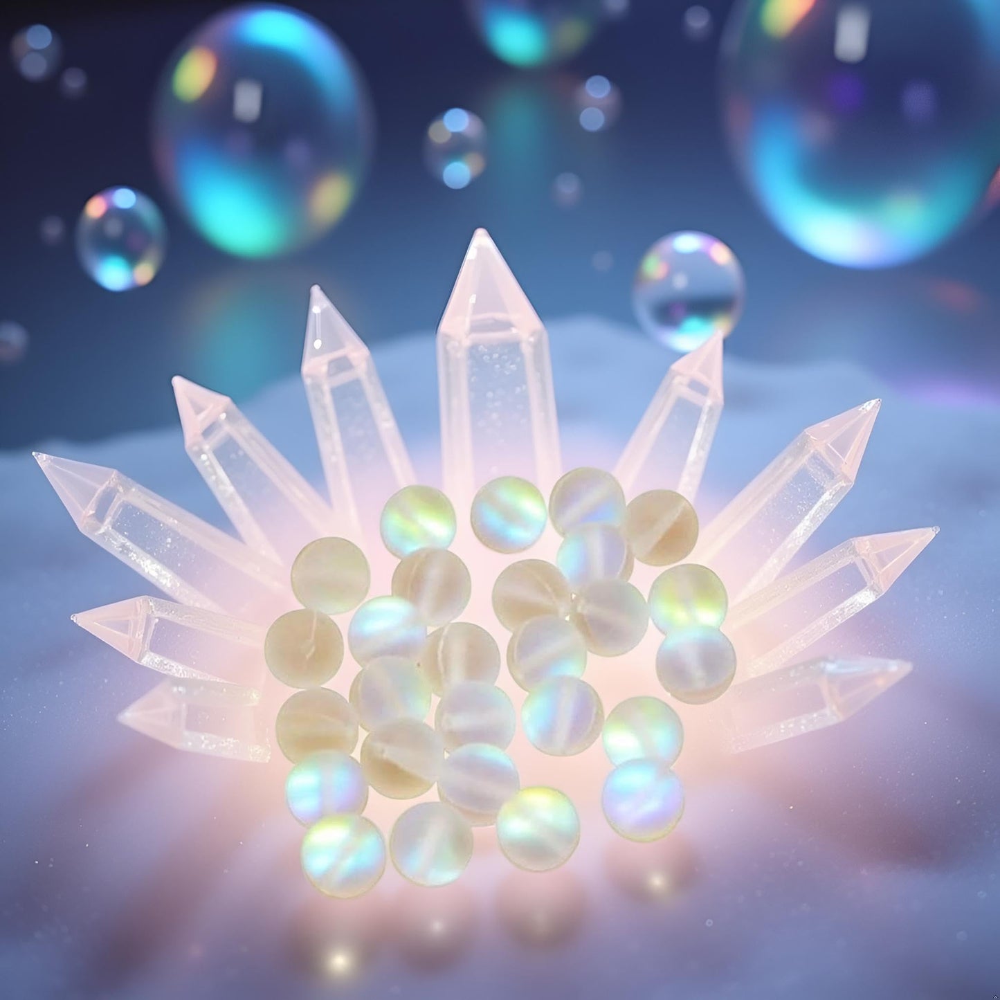 100 Pcs Matte Crystal Glass Beads Mermaid Aurora Beads Moonstone Beads for Jewelry Making 8mm