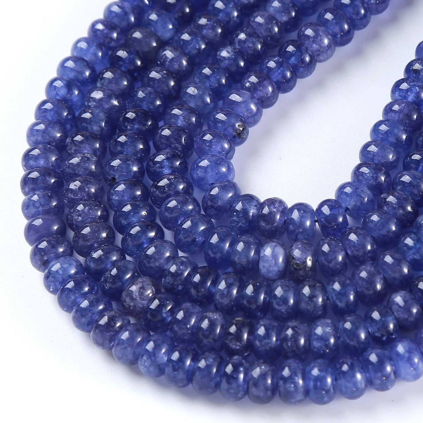 5x8MM 72PCS Blue Purple Chalcedony Tube Rondelle Abacus Disk Spacer Loose Beads for Jewelry Making Bracelet DIY Accessories