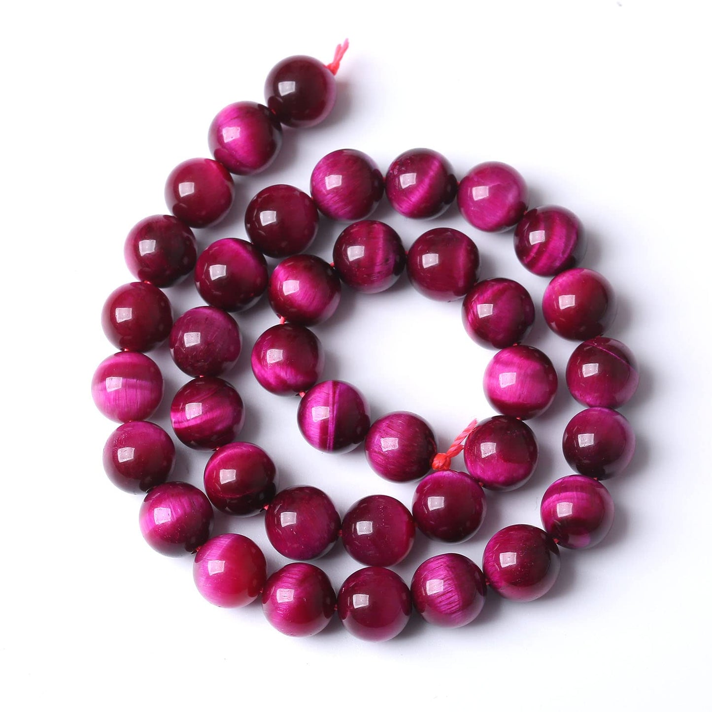 32PCS 12MM AAA Rose Red Tiger Eye Stone Beads Natural Gemstone Bead Crystal Healing Energy Jewelry Making DIY 15 inches