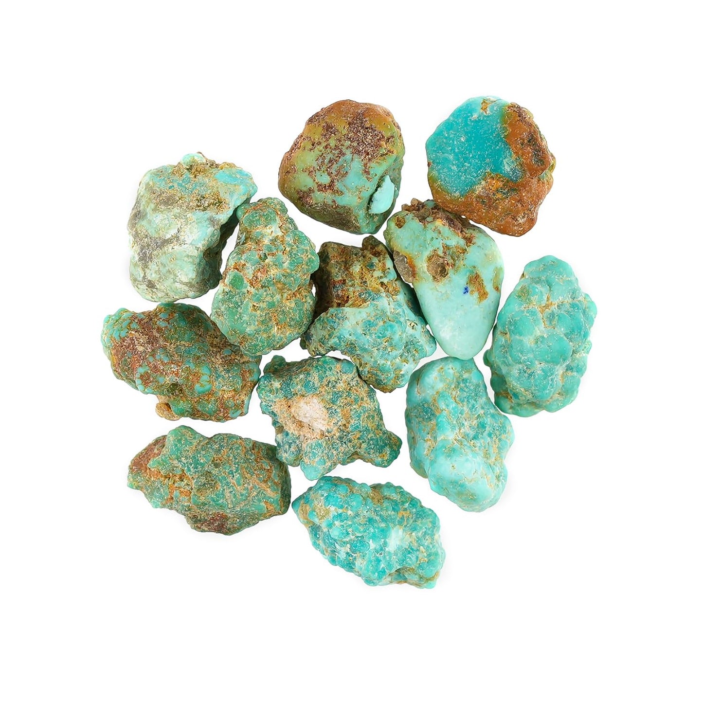 ColouredRocks 25 carats. Tibetan Turquoise Crystals, Raw Stones, Rough Gemstones, Jewelry Making Supply, Cabbing, Polishing, Cutting, DIY, Crafts (12-14pcs) (5-6mm)
