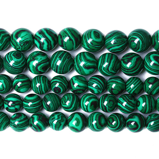 12MM 30PCS Green Malachite Spacer Loose Beads for Jewelry Making DIY Bracelet Necklace 1 Strand 15’’