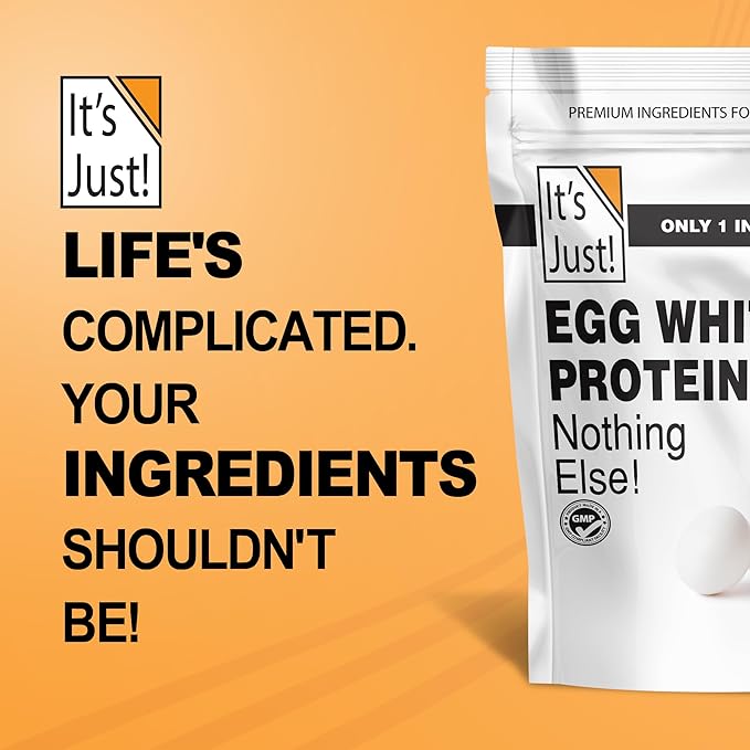 It's Just! - Egg White Protein Powder, Made in USA, Dried Egg Whites (Unflavored, 3lb)