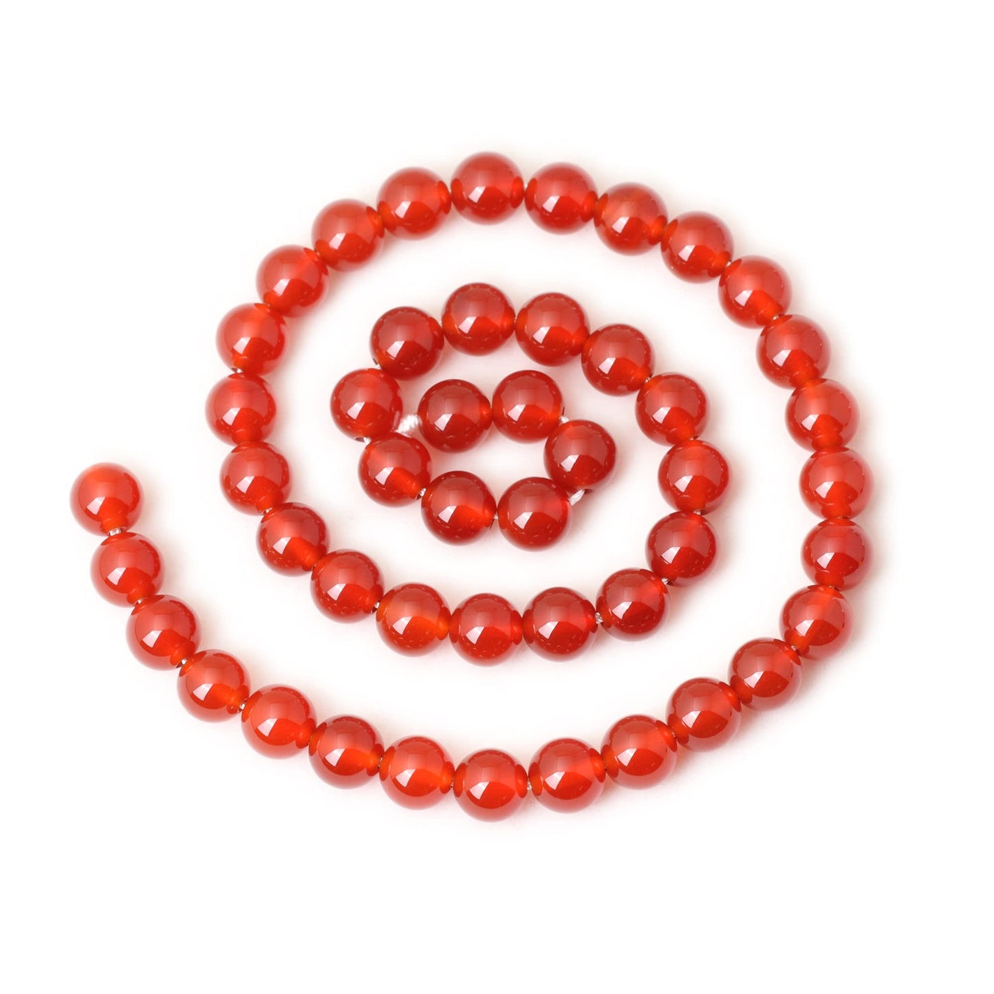 CHEAVIAN 45PCS 8mm Natural Red Agate Gemstone Round Loose Beads for Jewelry Making 1 Strand 15"