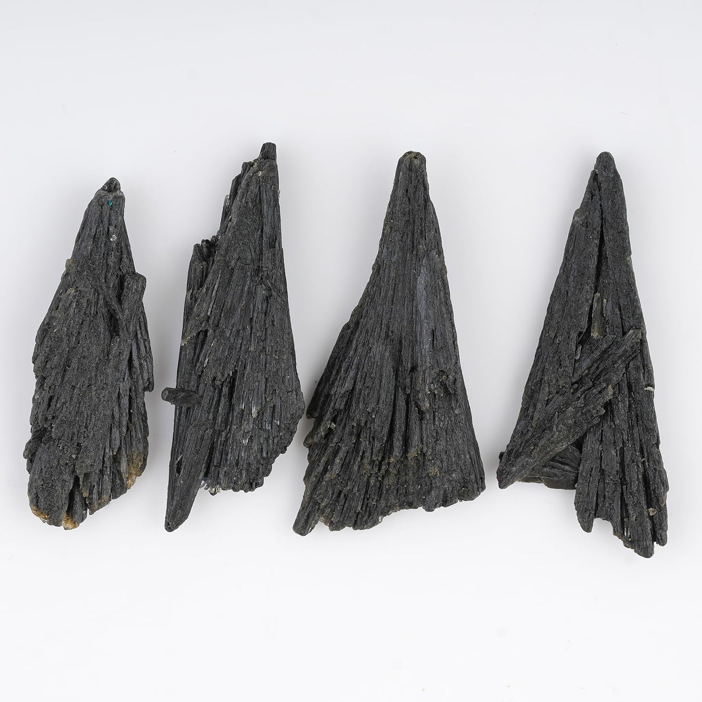 ColouredRocks 4pcs BLACK KYANITE FANES, Raw Crystals, Raw Stones, Rough Gemstones, Jewelry Making Supply, Cabbing, Polishing, Cutting, DIY, Crafts, (35+ mm.)