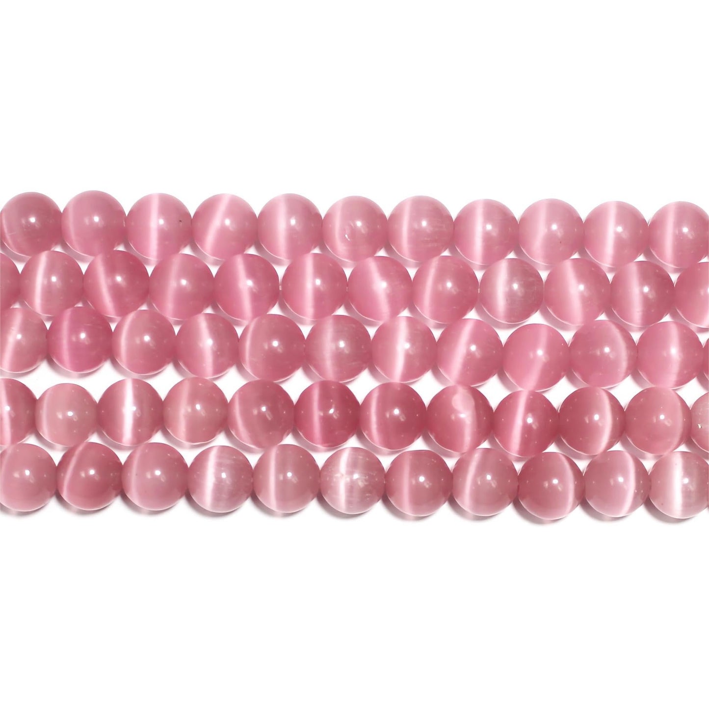 MJDCB 60pcs Pink Cat Eye Stone Beads 6mm Round Crystal Loose Bead for Jewelry Making DIY Bracelets Necklace Accessories