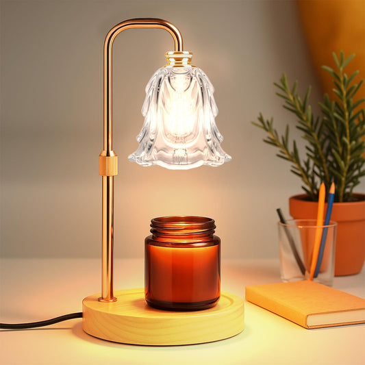 Candle Warmer Lamp with Timer and Dimmer, Electric Wax Warmers for Scented Candles with 5 Brightness Settings, Anti-Glare Lamp with Adjustable Height, Home Decor, Gift for Valentines, Birthday