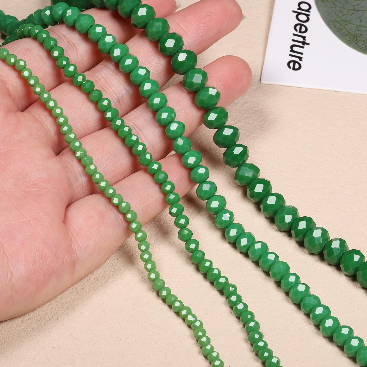 NITOPUPU 1000pcs 4mm Crystal Glass Beads for Jewelry Making Faceted Rondelle Flat Porcelain Beads for Bracelets Necklace Earrings DIY Crafts (Dark Green Porcelain Bead)