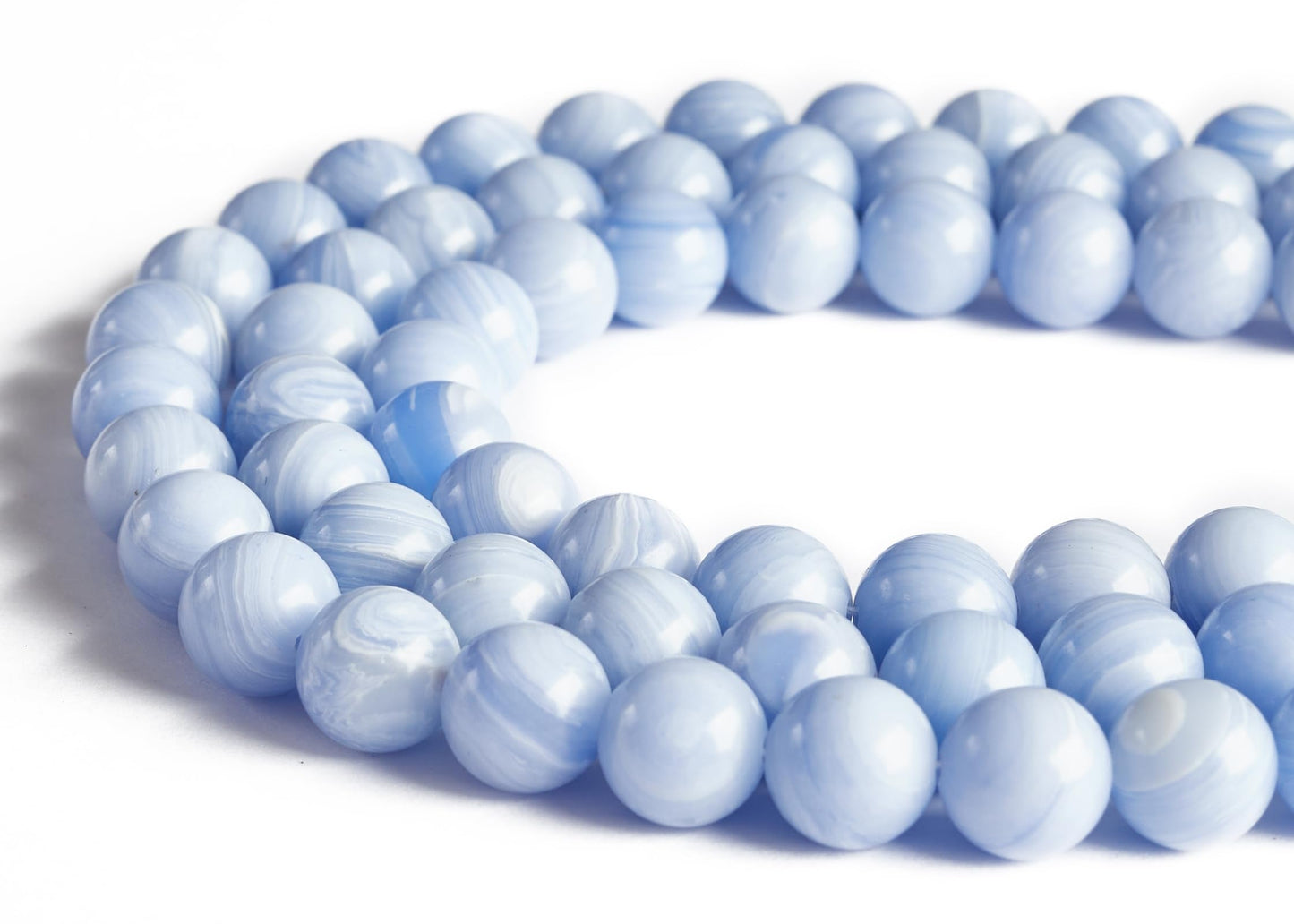100pcs 10mm Blue Lace Agate Beads Natural Gemstone Beads Round Loose Beads for Jewelry Making