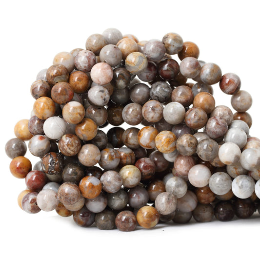 CHEAVIAN 45PCS 8mm Natural Gobi Agate Stone Gemstone Round Loose Beads for Jewelry Making Suppliese 1 Strand 15"