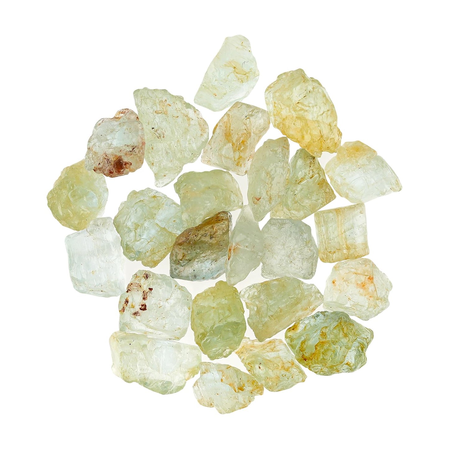 ColouredRocks 100 carats Aquamarine Crystals, Raw Stones, Rough Gemstones, Jewelry Making Supply, Cabbing, Polishing, Cutting, DIY, Crafts (20+pcs) (8-12mm)
