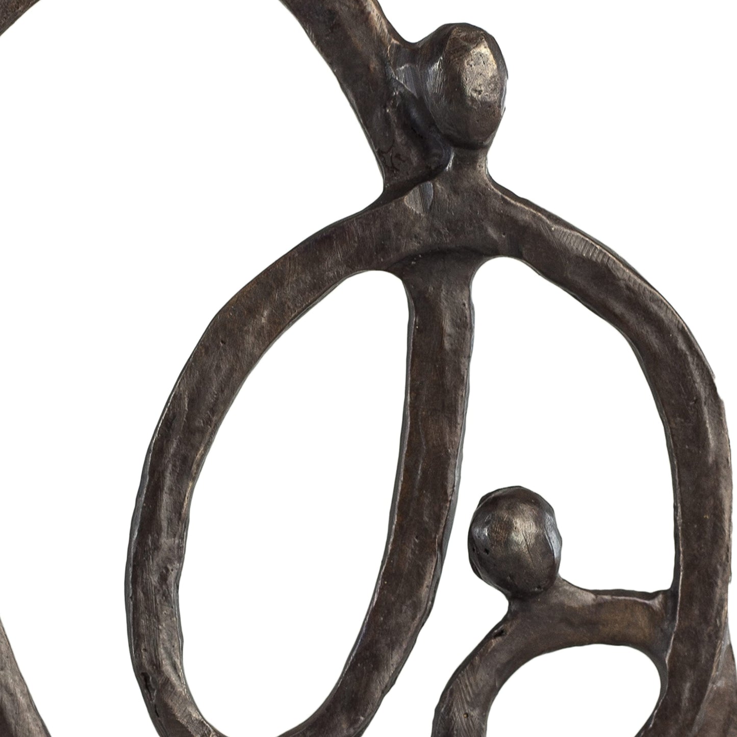 Danya B. Family of 3 Heart Ring of Love Sand-Casted Bronze Sculpture, Contemporary Decor for Home or Office, Gift for a Family of 3, Wedding, Birthday or New Baby