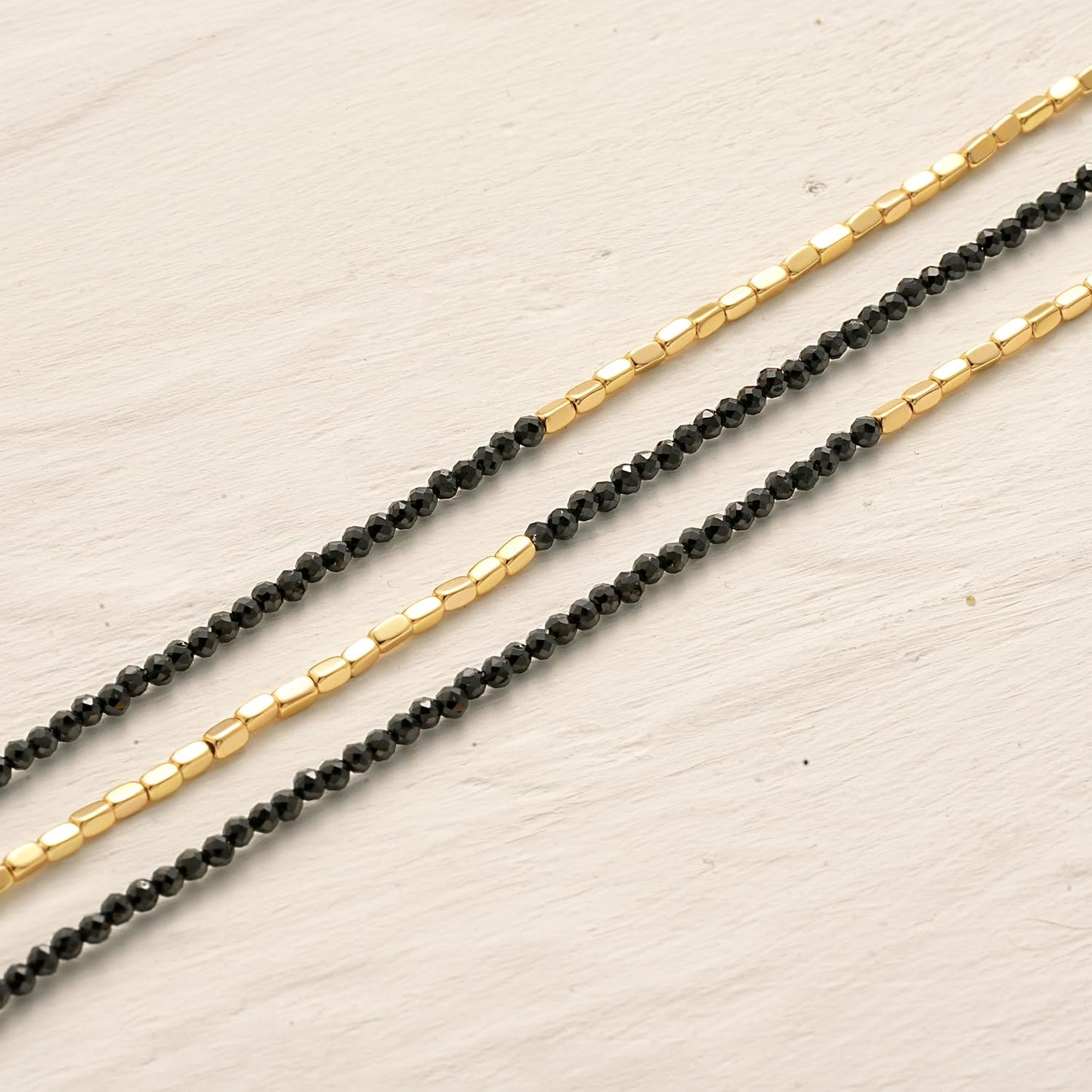 MYEARS Women Beaded Bracelet Gold Gemstone Spinel 14K Simple Dainty Handmade Chain Everyday Boho Beach Jewelry