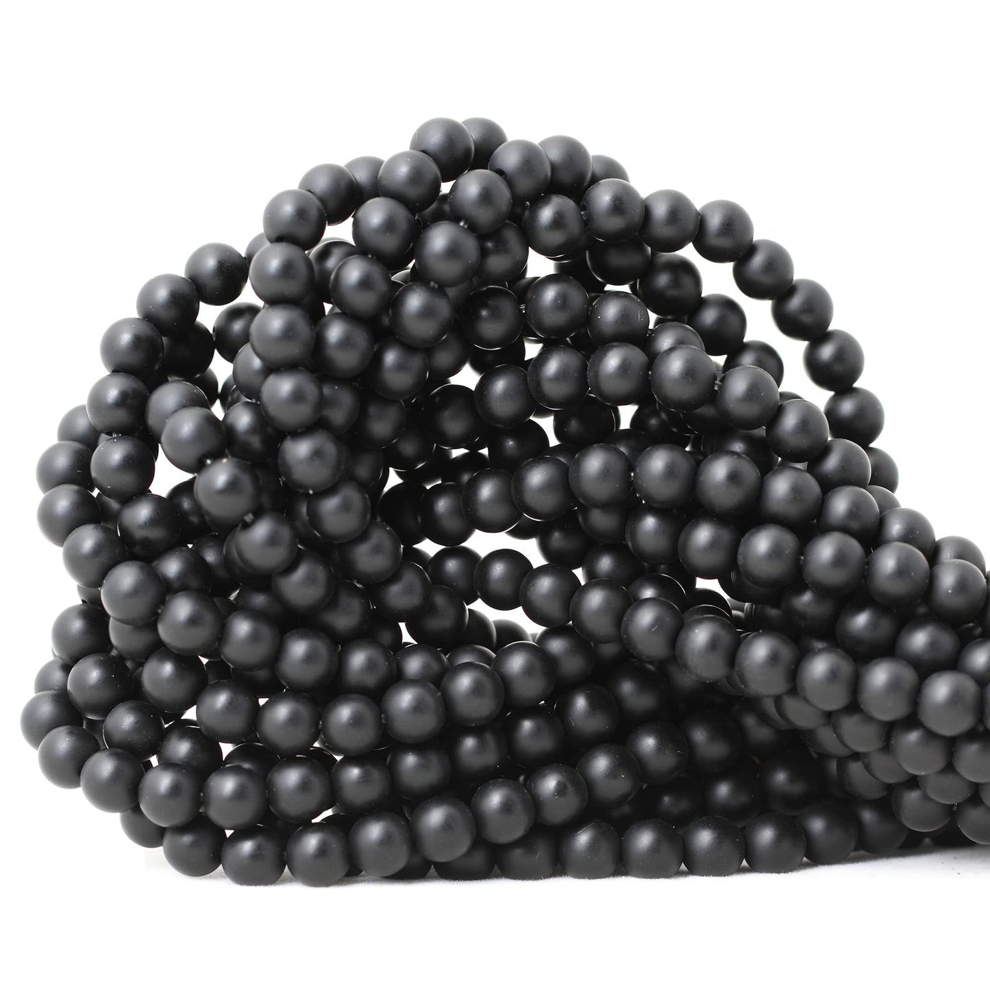 CHEAVIAN 60PCS 6mm Natural Matte Black Onyx Round Loose Beads DIY Bracelet Necklace Materials 1 Strand 15"