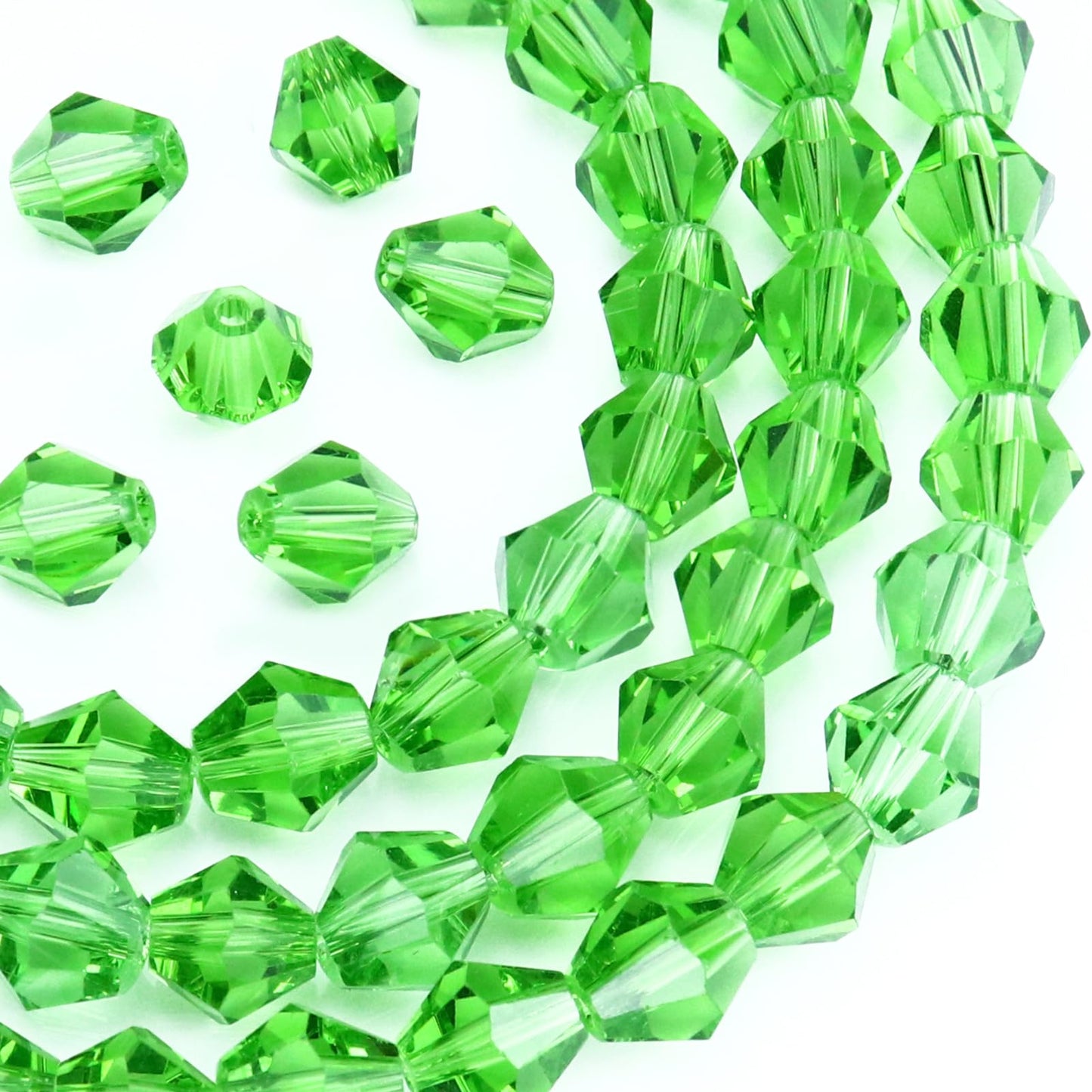 Dowarm 1000PCS Crystal Bicone Beads 4MM, Green Faceted Glass Beads for Jewelry Making, Craft, Bracelet, Necklace, Suncatcher