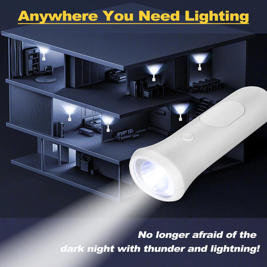 ROSSEX 4 in 1 Emergency Lights for Home Power Failure, 3 Pcs Rechargeable LED Flashlight Plug in Wall, Automatic Turn-On Power Outage Night Light Flashlight for Hurricane Preparedness Items