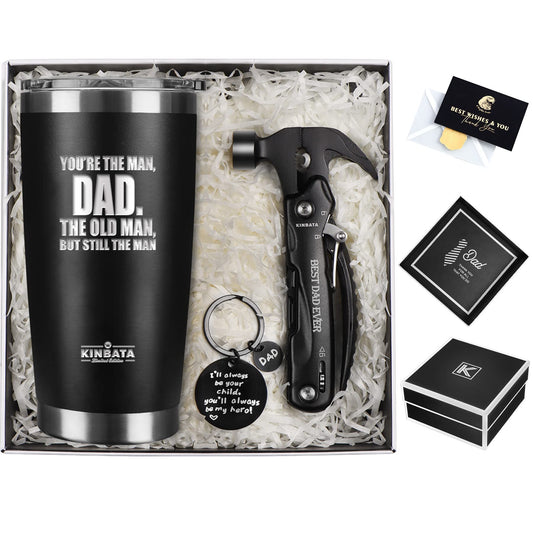 KINBATA Birthday Gift For Dad-Fathers Best Day for Dad Ever Gifts for Men from Daughter Son Wife Personalized Present for Him PaPa Multitool