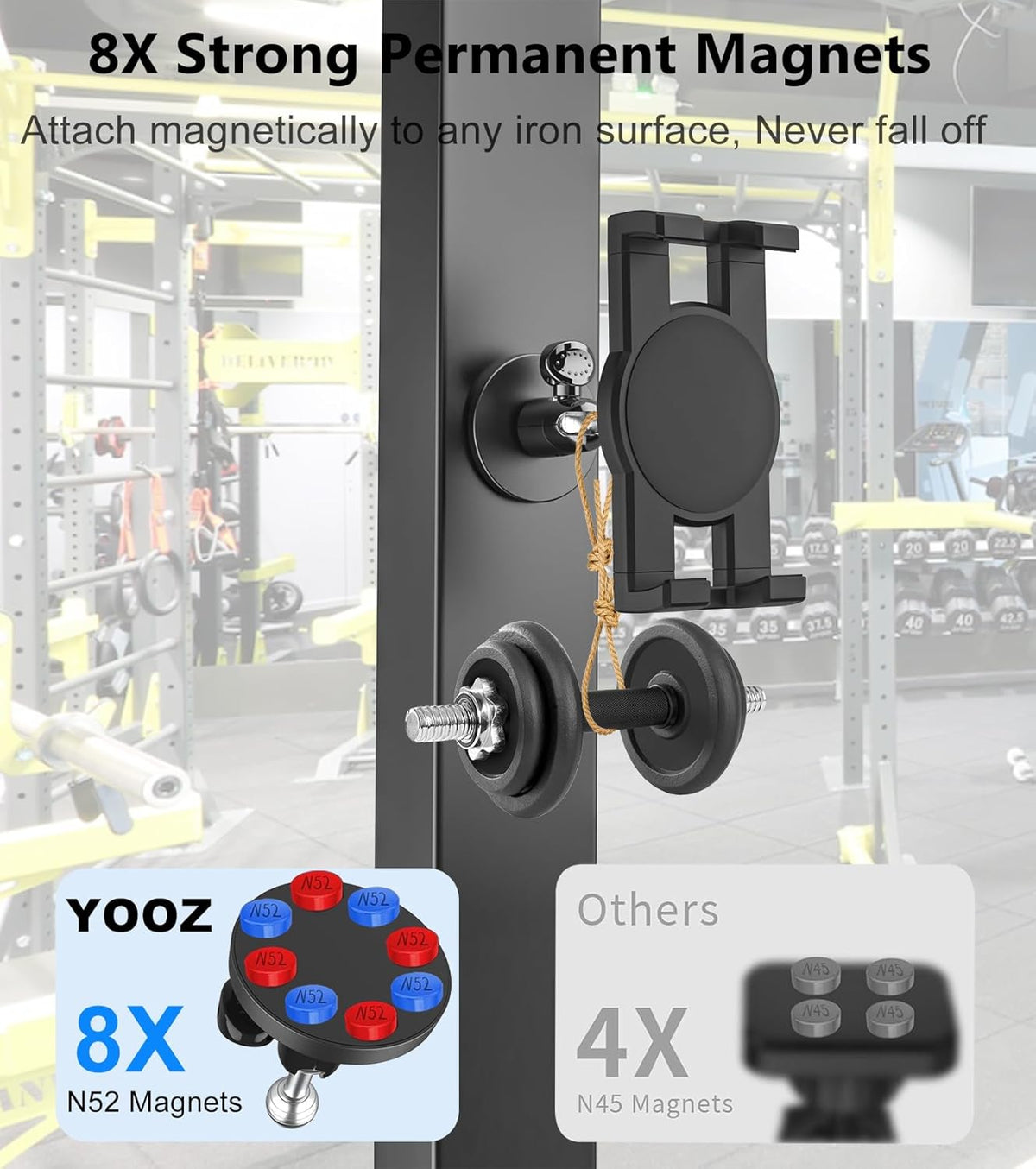 YOOZ 4-12.9" Magnetic Tablet Mount for Metal Surface [Powerful Magnet & Portable] Magnet Tablet Holder for Golf