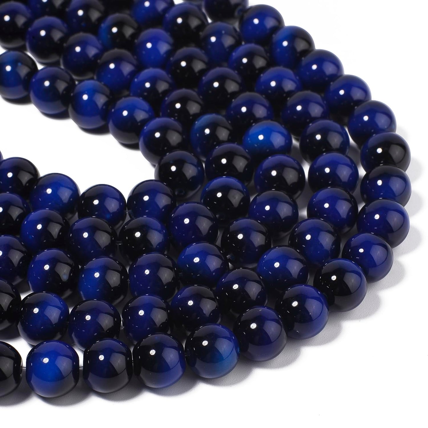 Song Xi 28PCS 12mm Royal Blue Tiger Eye Gemstone Beads for Jewelry Making, Round Smooth Glass Beads for DIY Bracelet Necklace Earring Keychain, Arts and Crafts, for Christmas Wedding Birthday