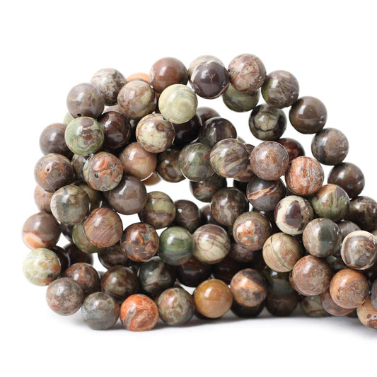 CHEAVIAN 35PCS 10mm Natural Patterned Agate Round Loose Beads for Jewelry Making 1 Strand 15 inches