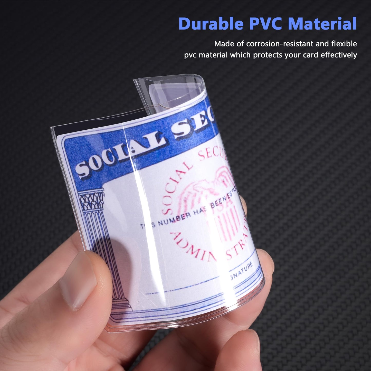6 Pack Card Protector Social Security, Medicare, Credit & Driver's License Sleeve 3.8x2.32in