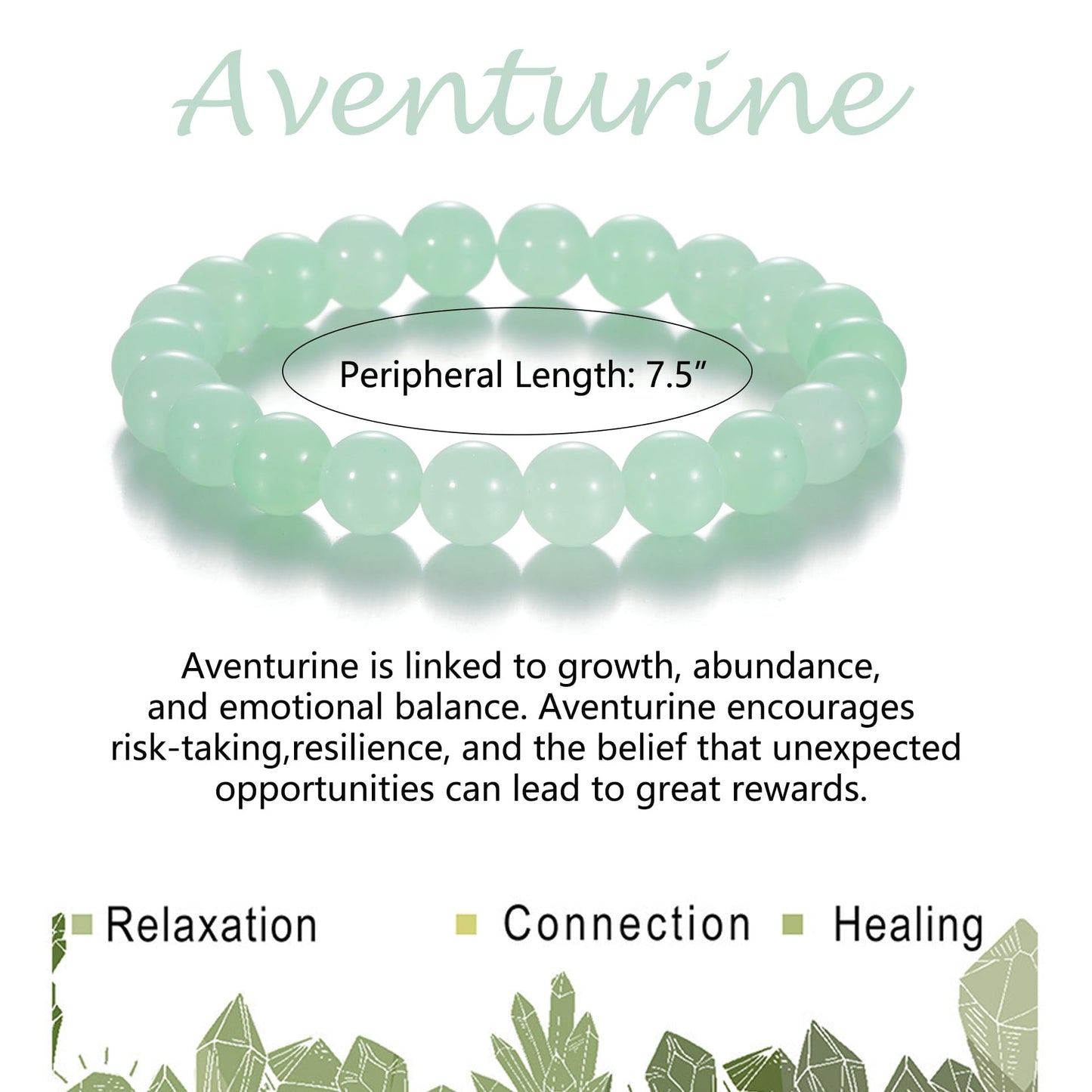 Udolfly Womens Crystal Beaded Bracelets for Women Men Protective Energy Bracelet Natural Gemstone Bead Bracelet 6mm Aventurine