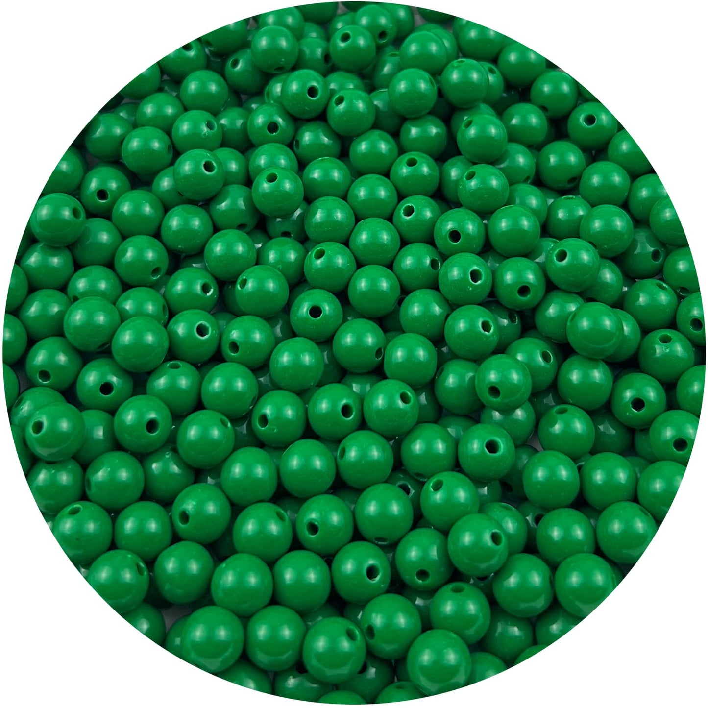 Mulutoo 200Pieces 10MM Acrylic Round Beads Round Acrylic Balls Chunky Beads Smooth Spacer Plastic Pastel Beads Craft Beads for Necklace and Bracelet Making Crafting Supplies(198-forest Green)