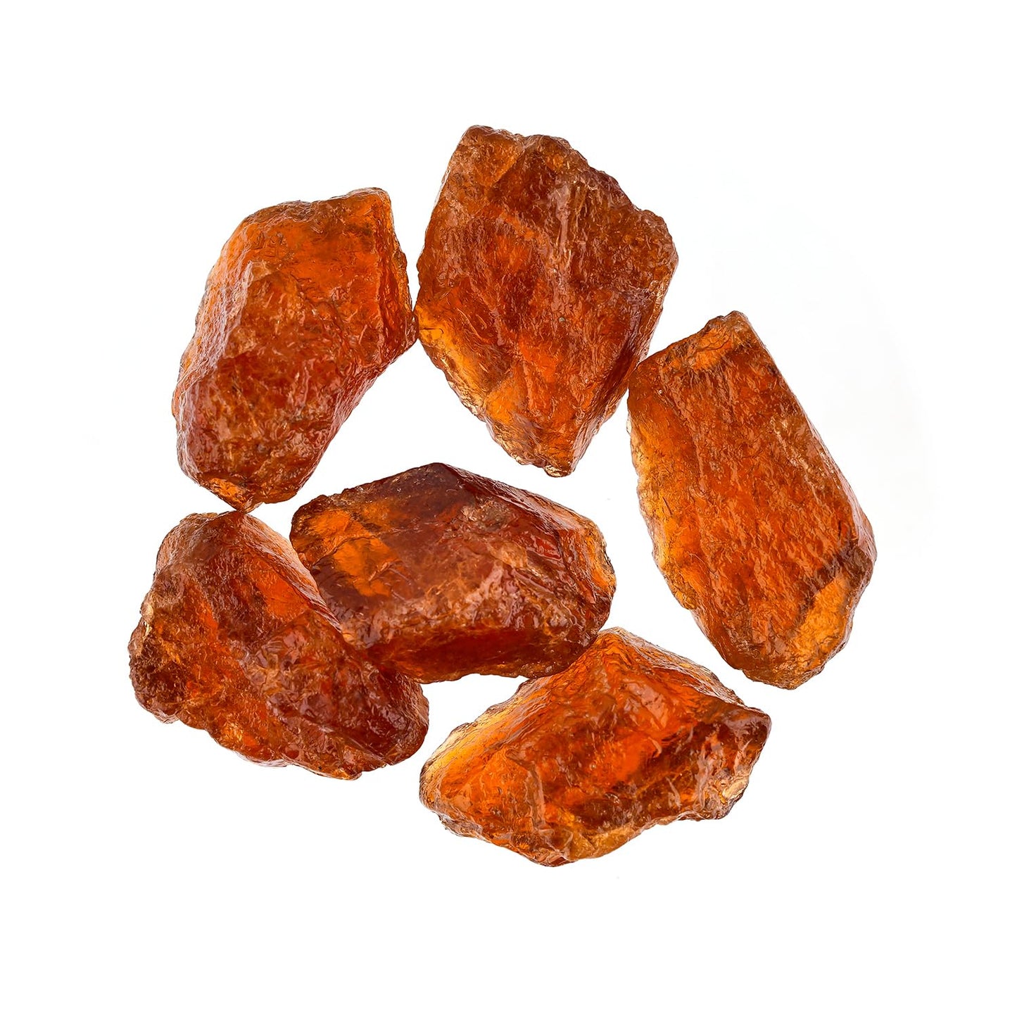 ColouredRocks 100 carats Orange Garnet Crystals, Raw Stones, Rough Gemstones, Jewelry Making Supply, Cabbing, Polishing, Cutting, DIY, Crafts (5-6pcs) (14-18mm)