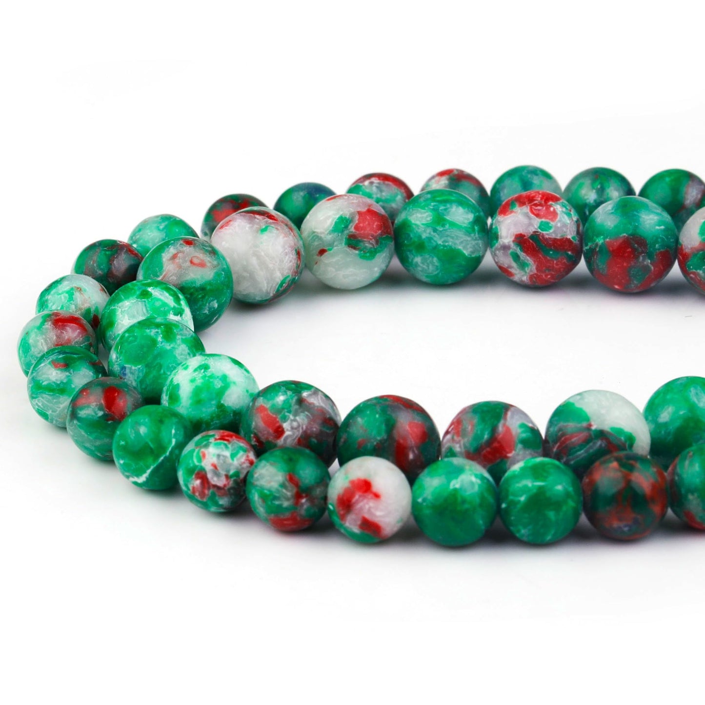 Youngbling Natural Gemstone Beads for Jewelry Making,6mm Green Imperial Jasper Polished Round Smooth Stone,Genuine Real Stone Beads for Bracelet Necklace 15 Inch(Green Imperial Jasper,6mm)