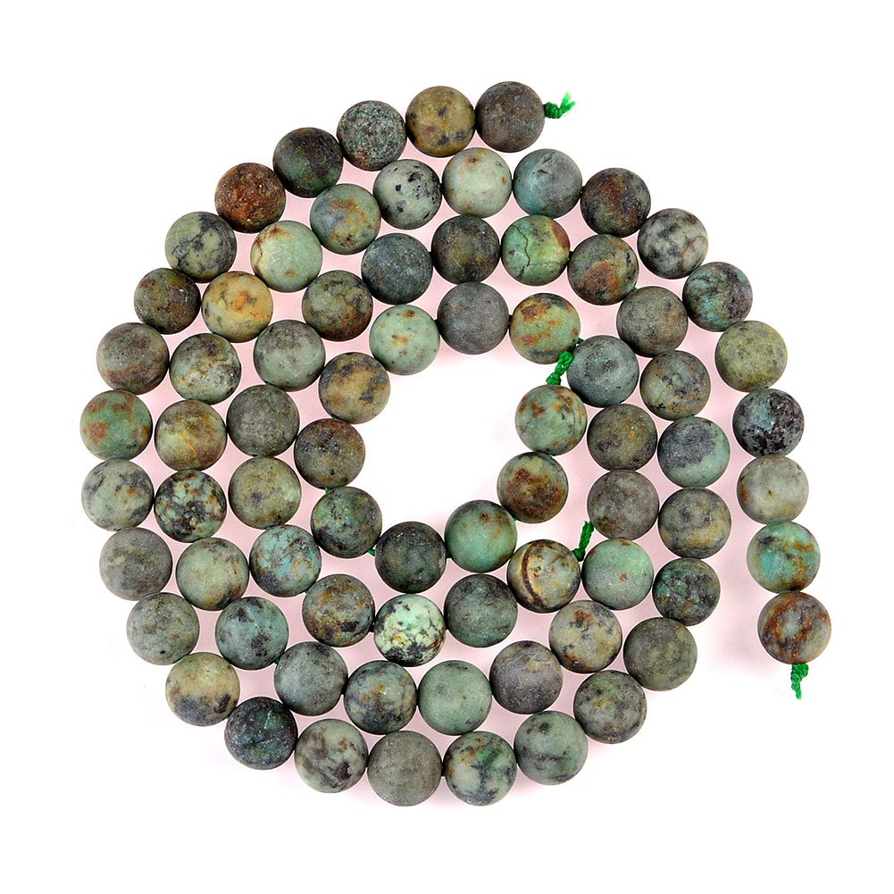 PLTbeads Natural Gemstone Loose Beads Matte Approxi 15.5 inch DIY Bracelet Necklace for Jewelry Making (10mm, Matte Africa Turquoise)