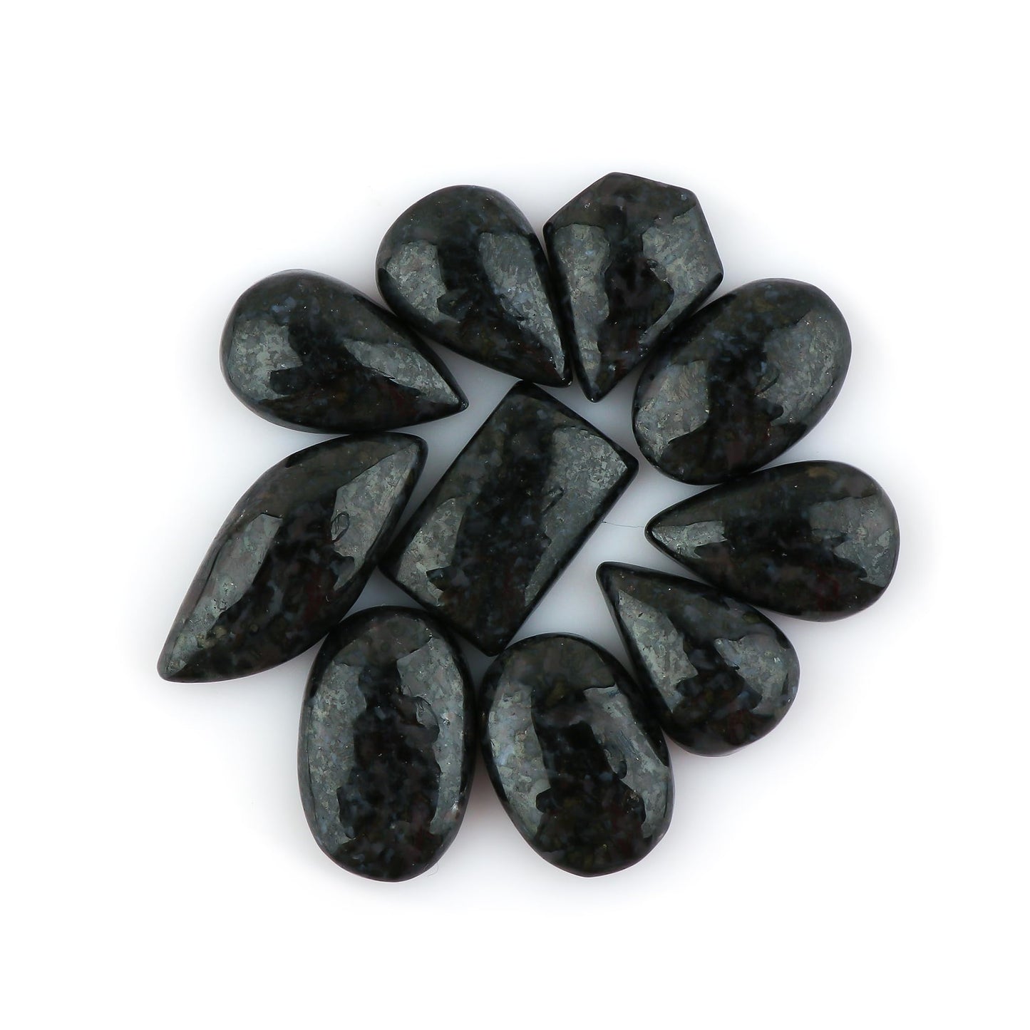CRYSTALIS 10pcs Natural Gabru Jasper Loose Gemstone Wholesale Bulk Cabochons Jewelry Making Supply, Chakra & Healing Polished Stones, Wire Wrapping, DIY, Gem Collection [15-20mm]