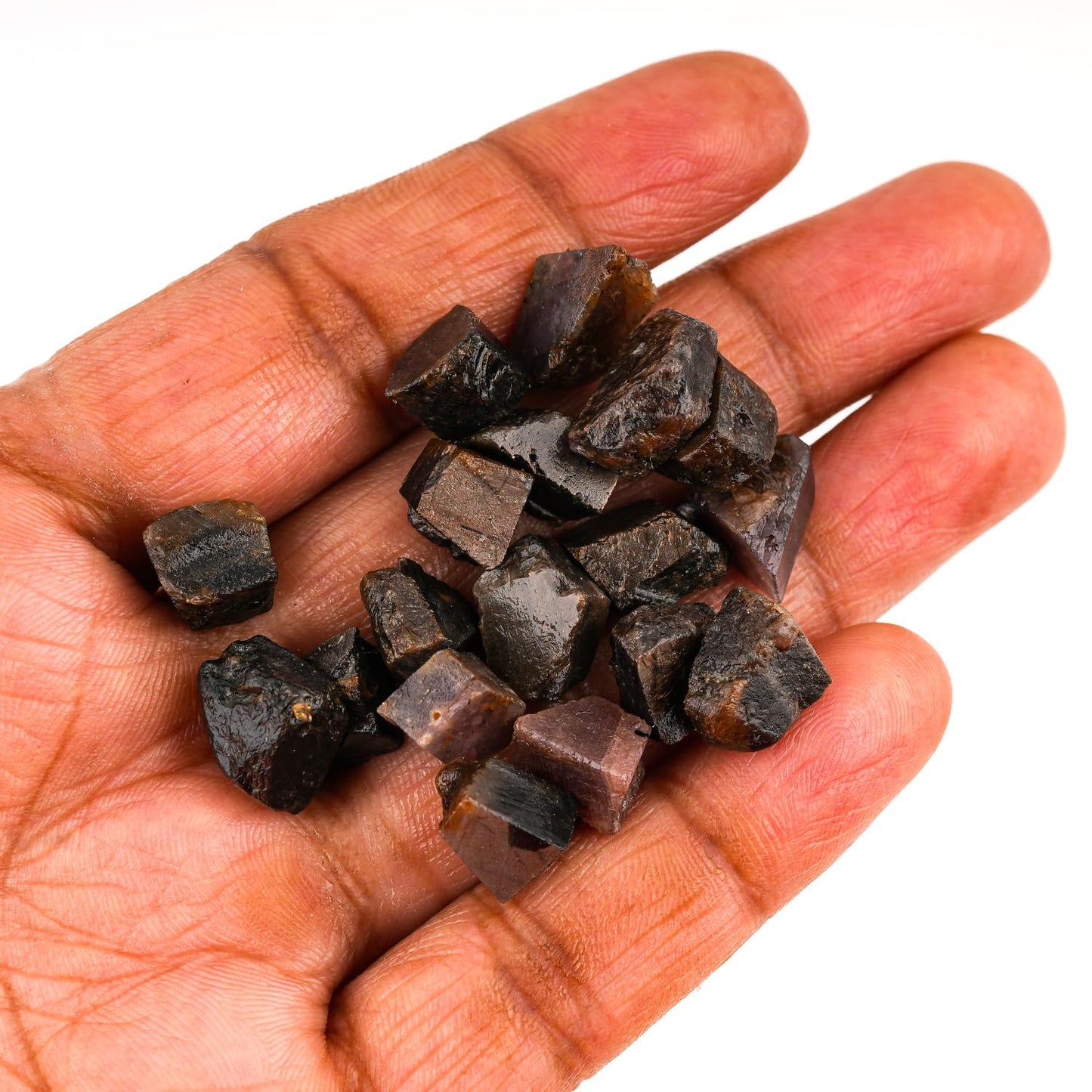 ColouredRocks 100 carats Brown Sapphire Crystals, Raw Stones, Rough Gemstones, Jewelry Making Supply, Cabbing, Polishing, Cutting, DIY, Crafts (16-18pcs) (8-12mm)