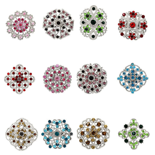 Ezing 12pcs Lot Crystal Brooch for Wedding Bouquet (G)